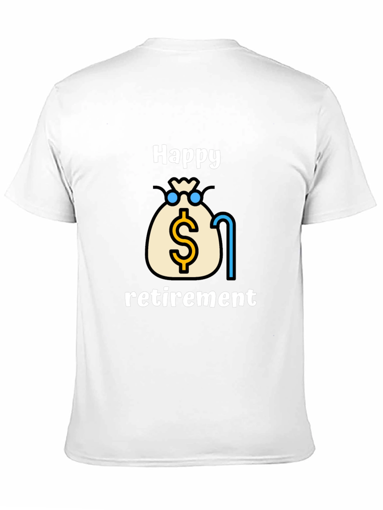 Happy Retirement Graphic Tee - Black Cotton Blend