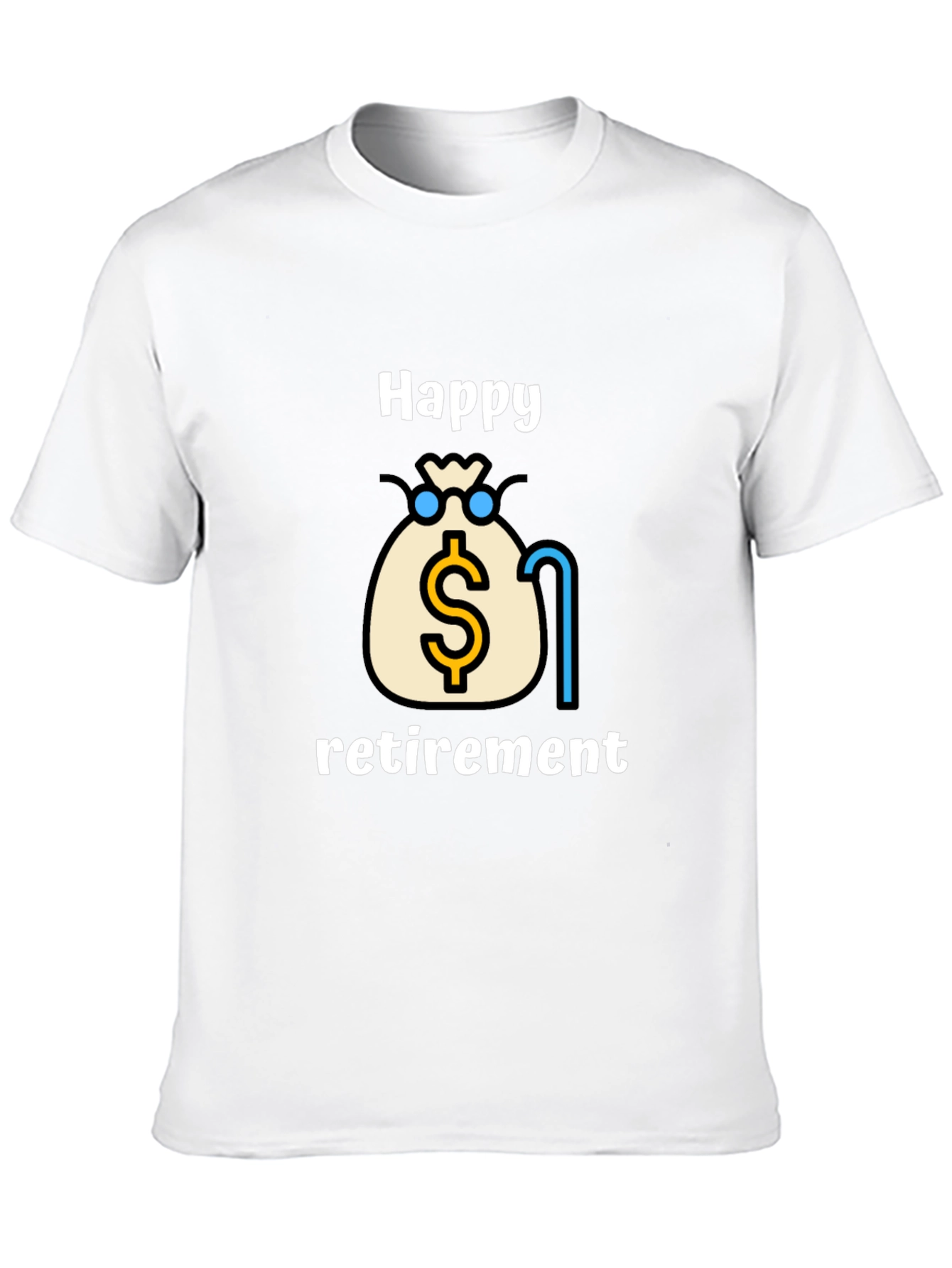Happy Retirement Graphic Tee - Black Cotton Blend