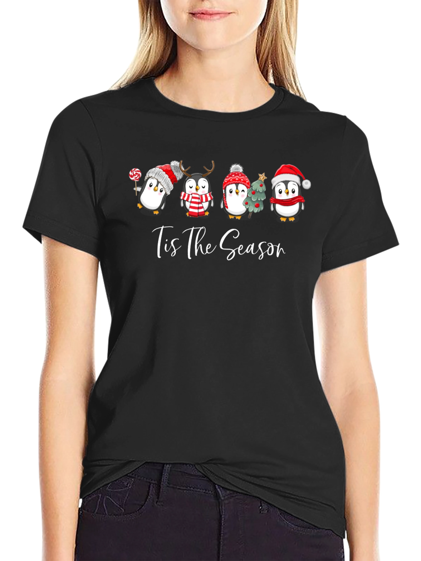 Festive Penguin Tis The Season T-Shirt