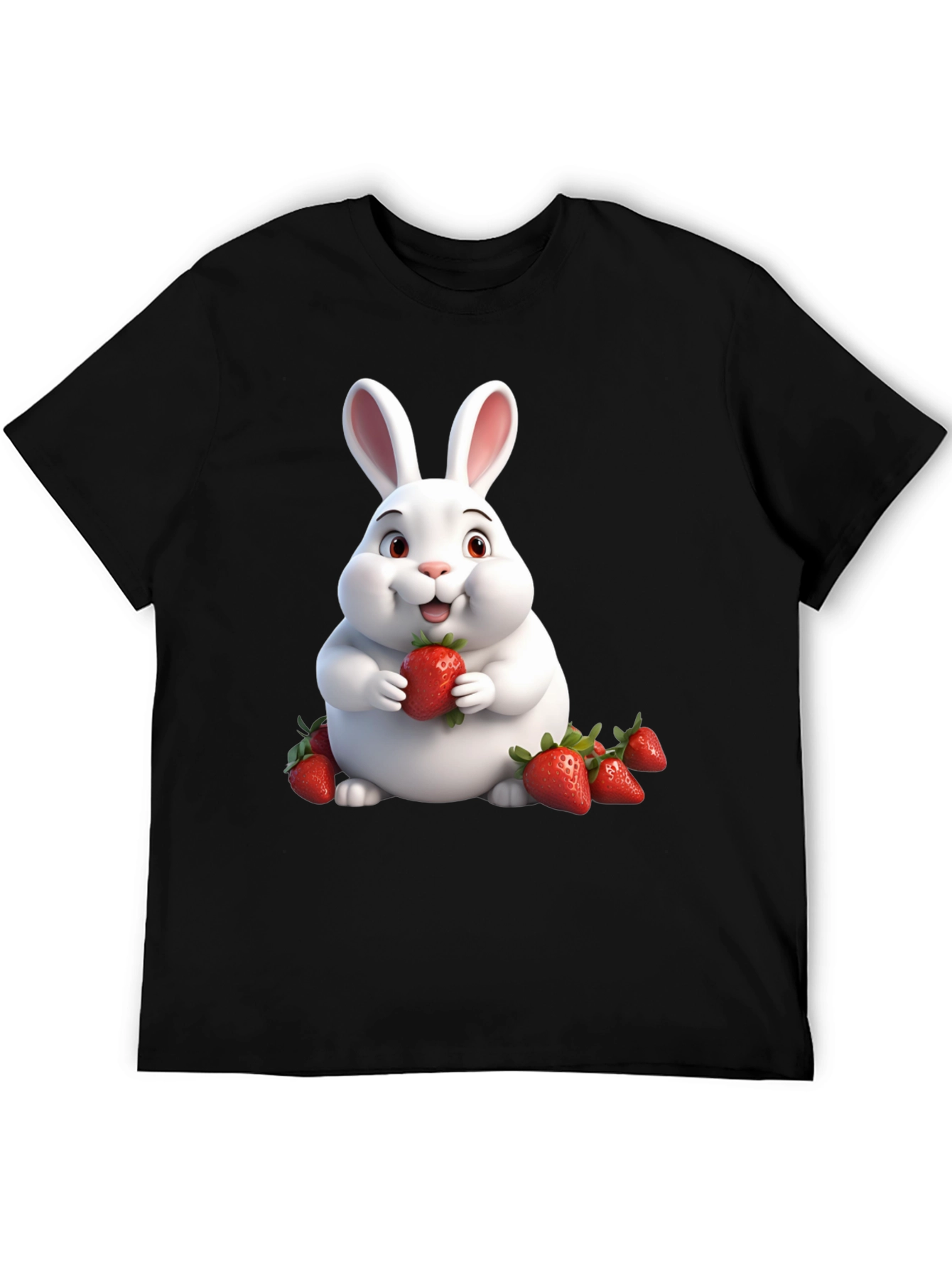 Bunny Eating Strawberries Graphic Tee