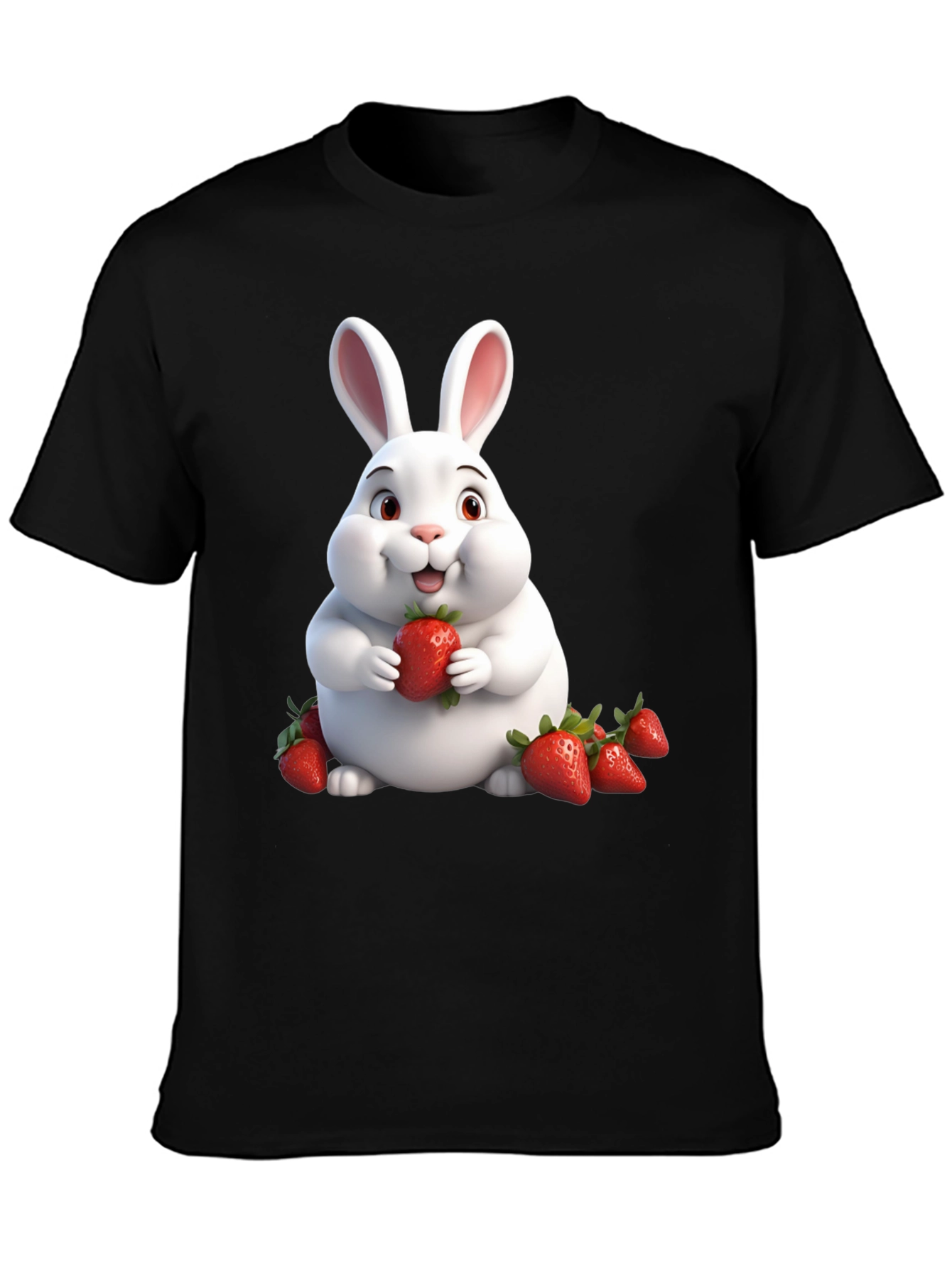 Bunny Eating Strawberries Graphic Tee