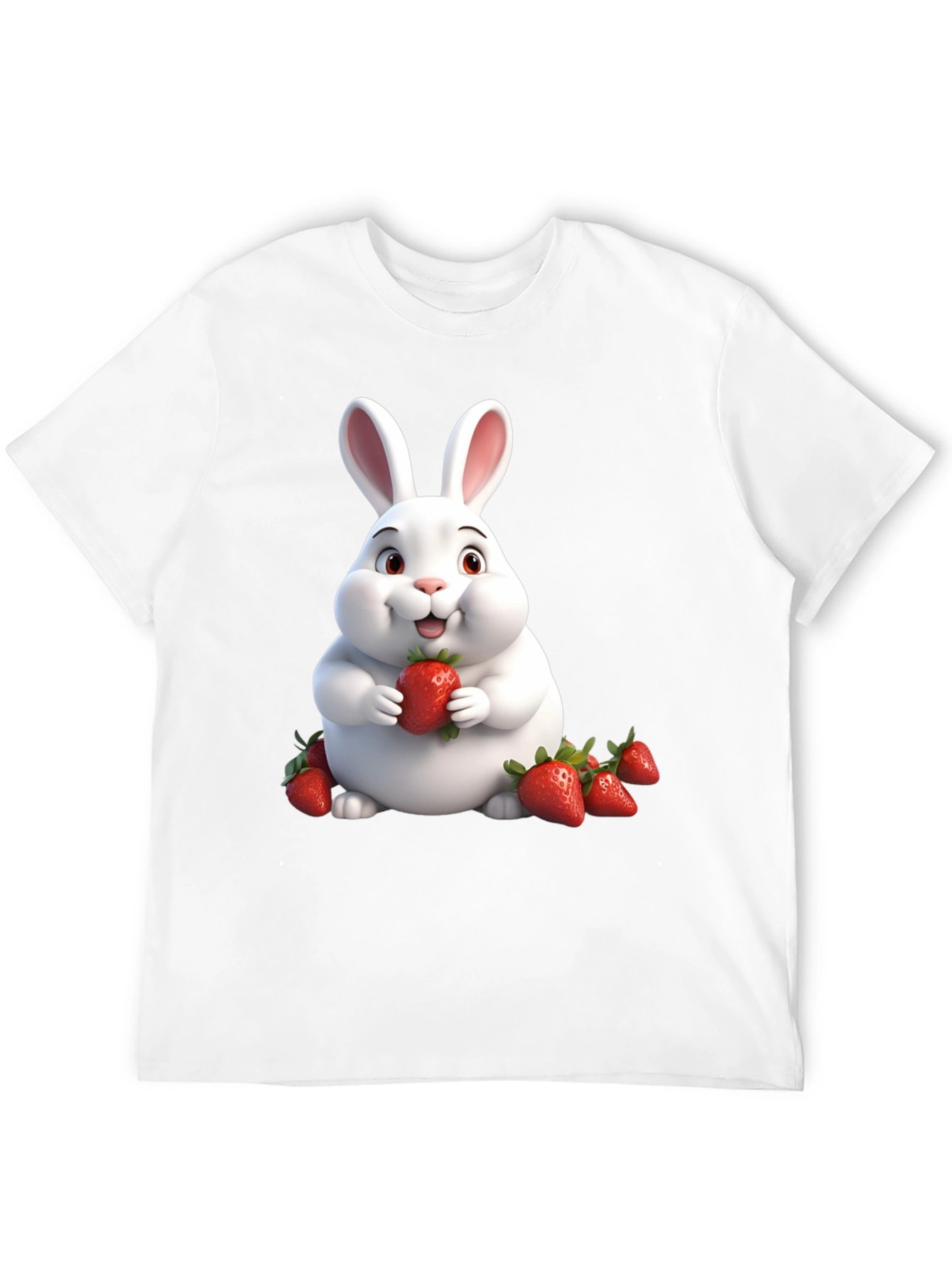 Bunny Eating Strawberries Graphic Tee