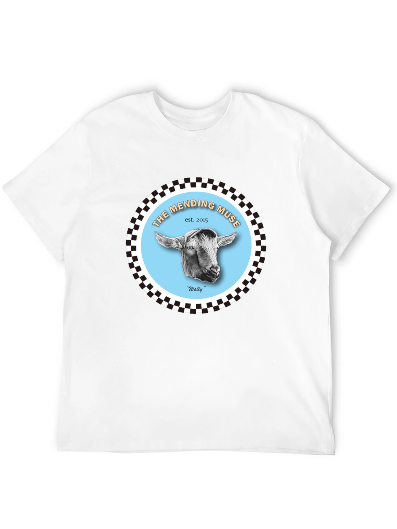 The Mending Muse T-Shirt - Goat Design
