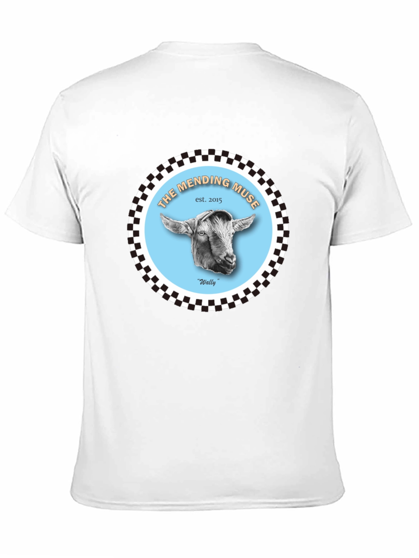 The Mending Muse T-Shirt - Goat Design