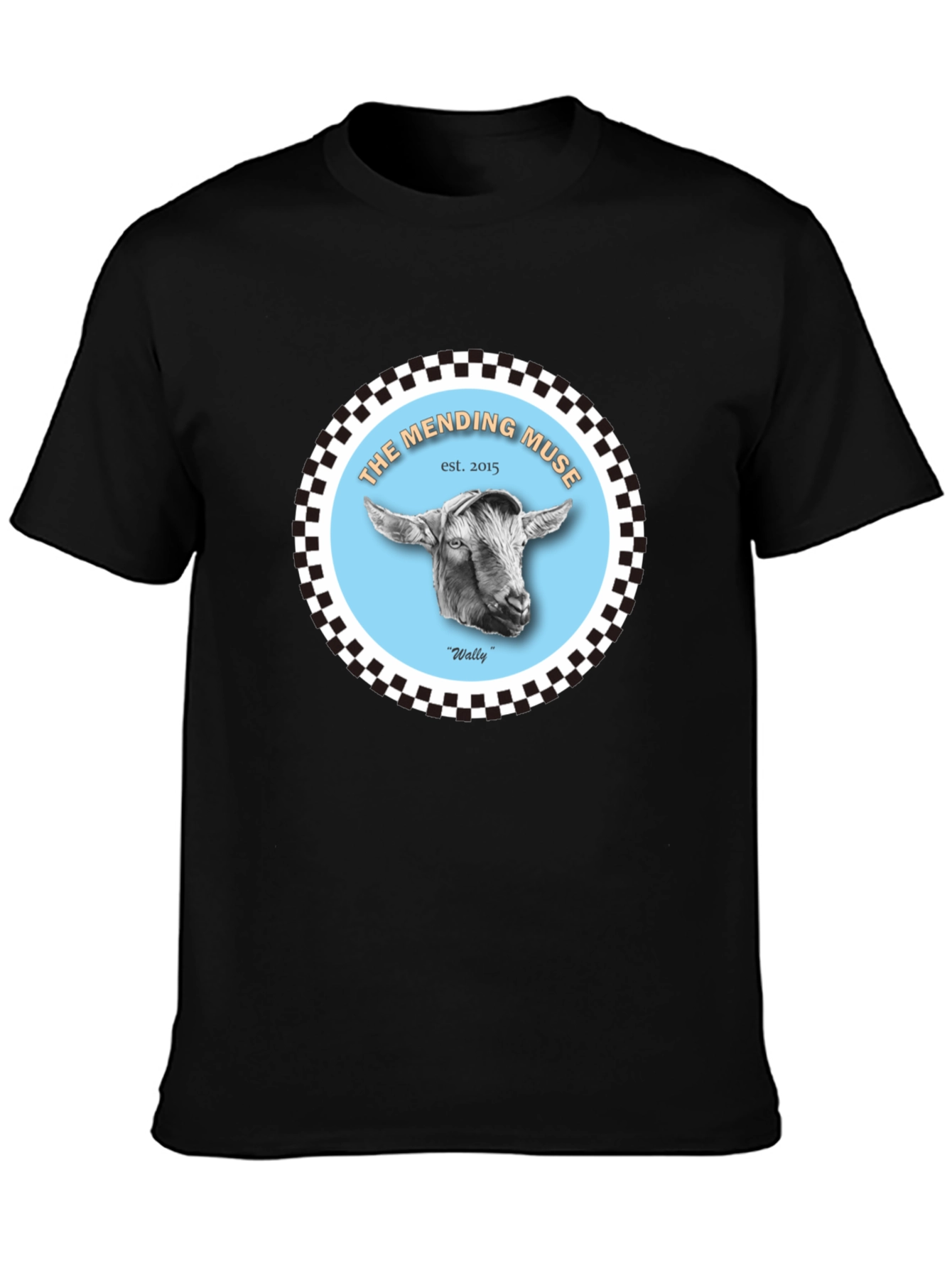 The Mending Muse T-Shirt - Goat Design
