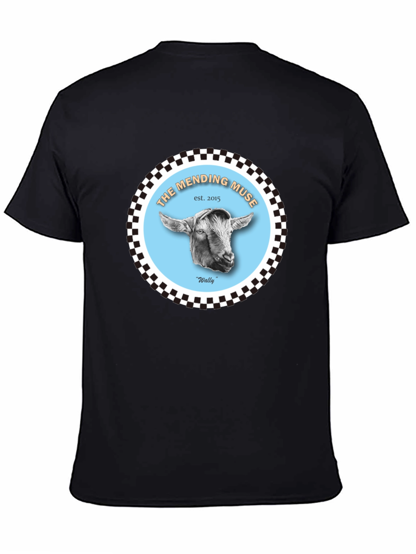 The Mending Muse T-Shirt - Goat Design