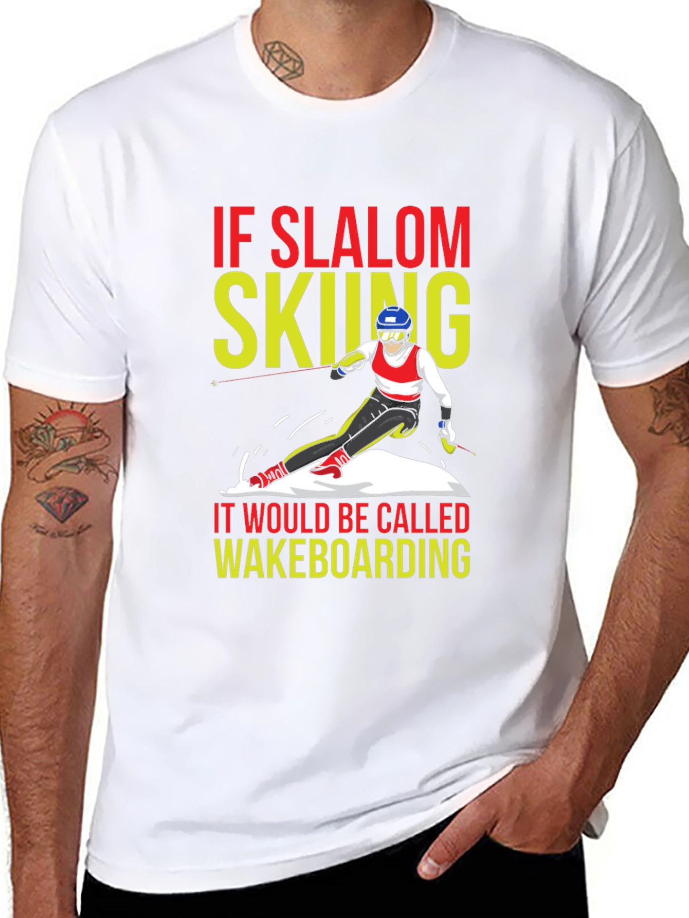Slalom Skiing Wakeboarding T-Shirt