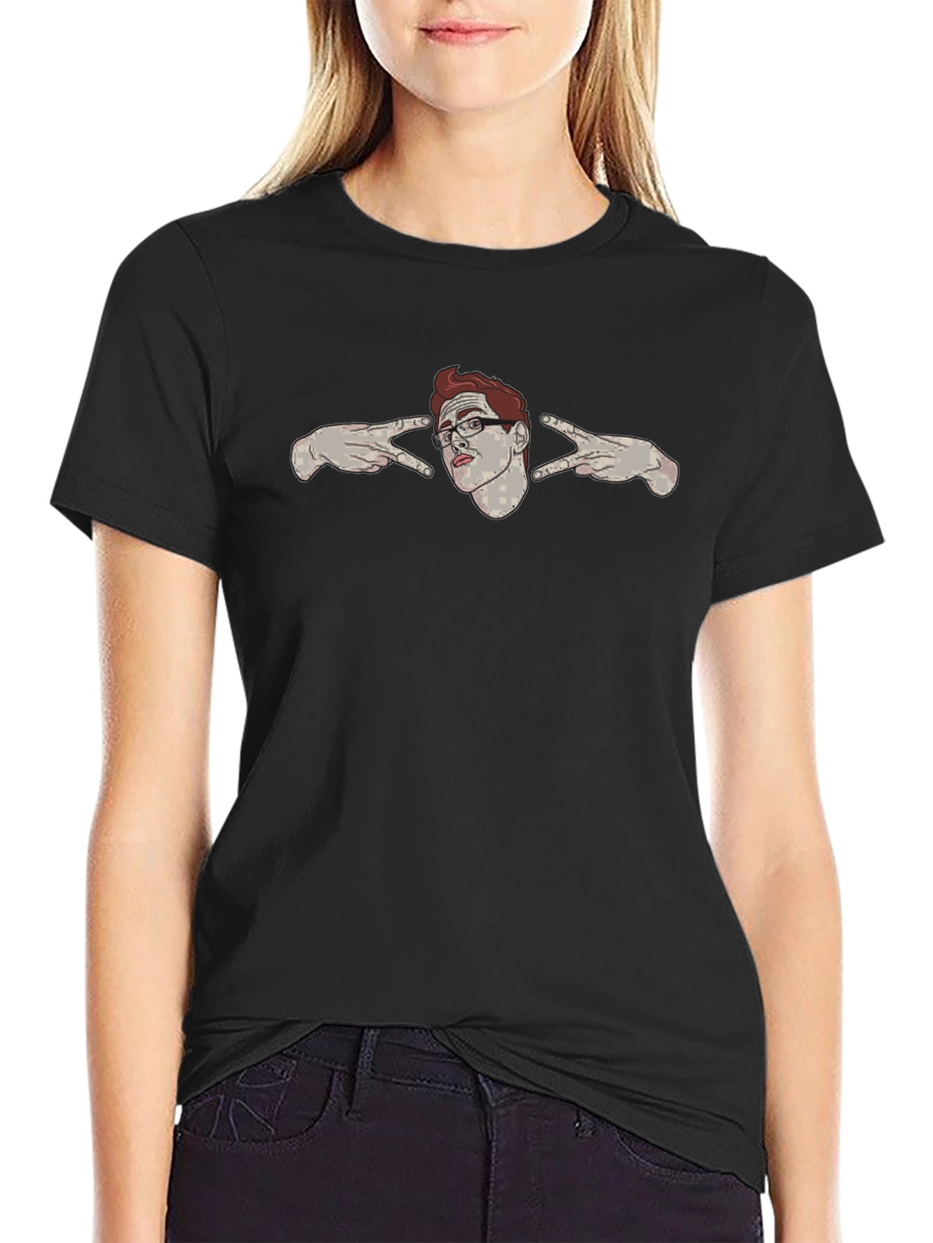 Peace Sign Geek Black T-Shirt