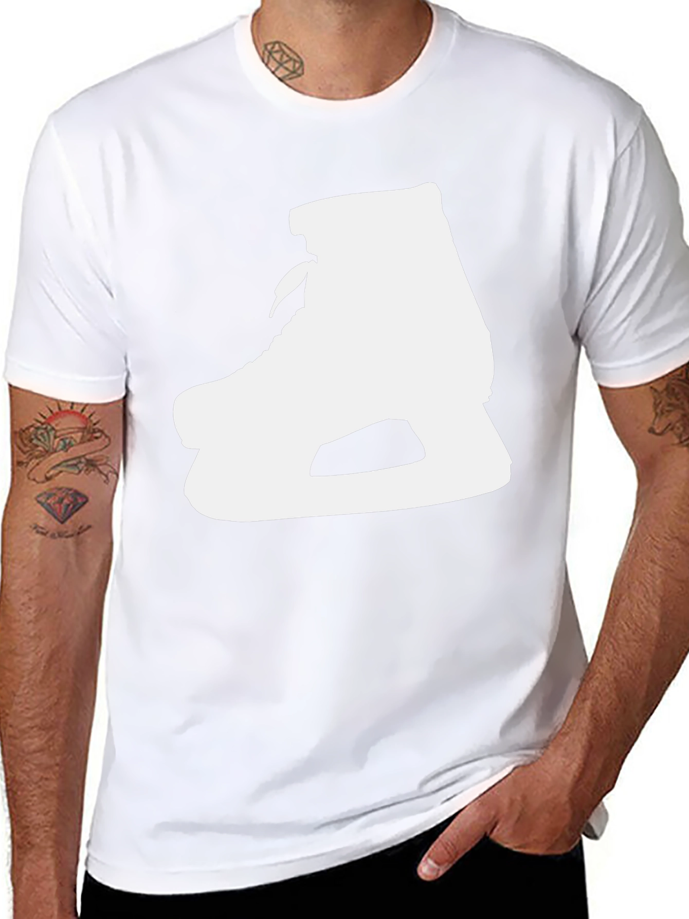 Ice Skate Graphic Tee - Sporty Black T-Shirt