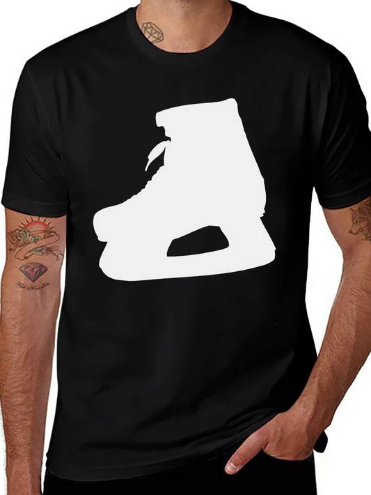 Ice Skate Graphic Tee - Sporty Black T-Shirt