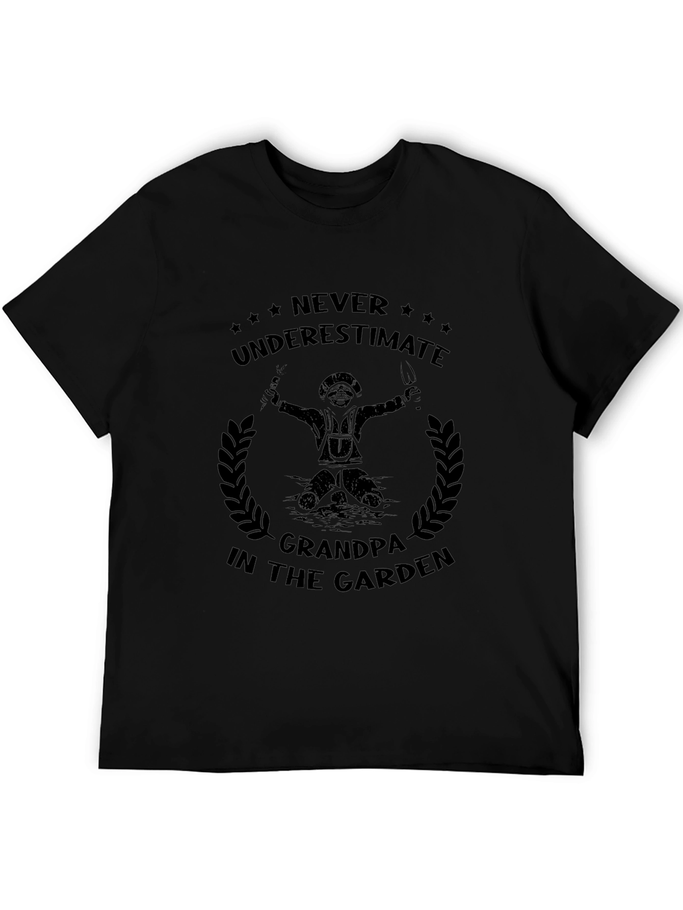 Grandpa in the Garden Black T-Shirt