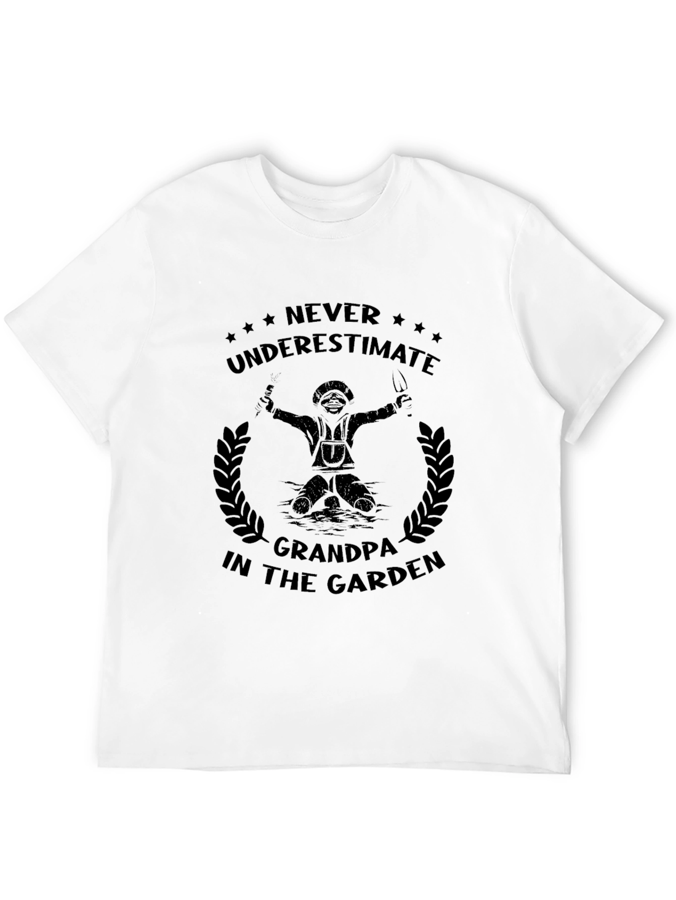 Grandpa in the Garden Black T-Shirt