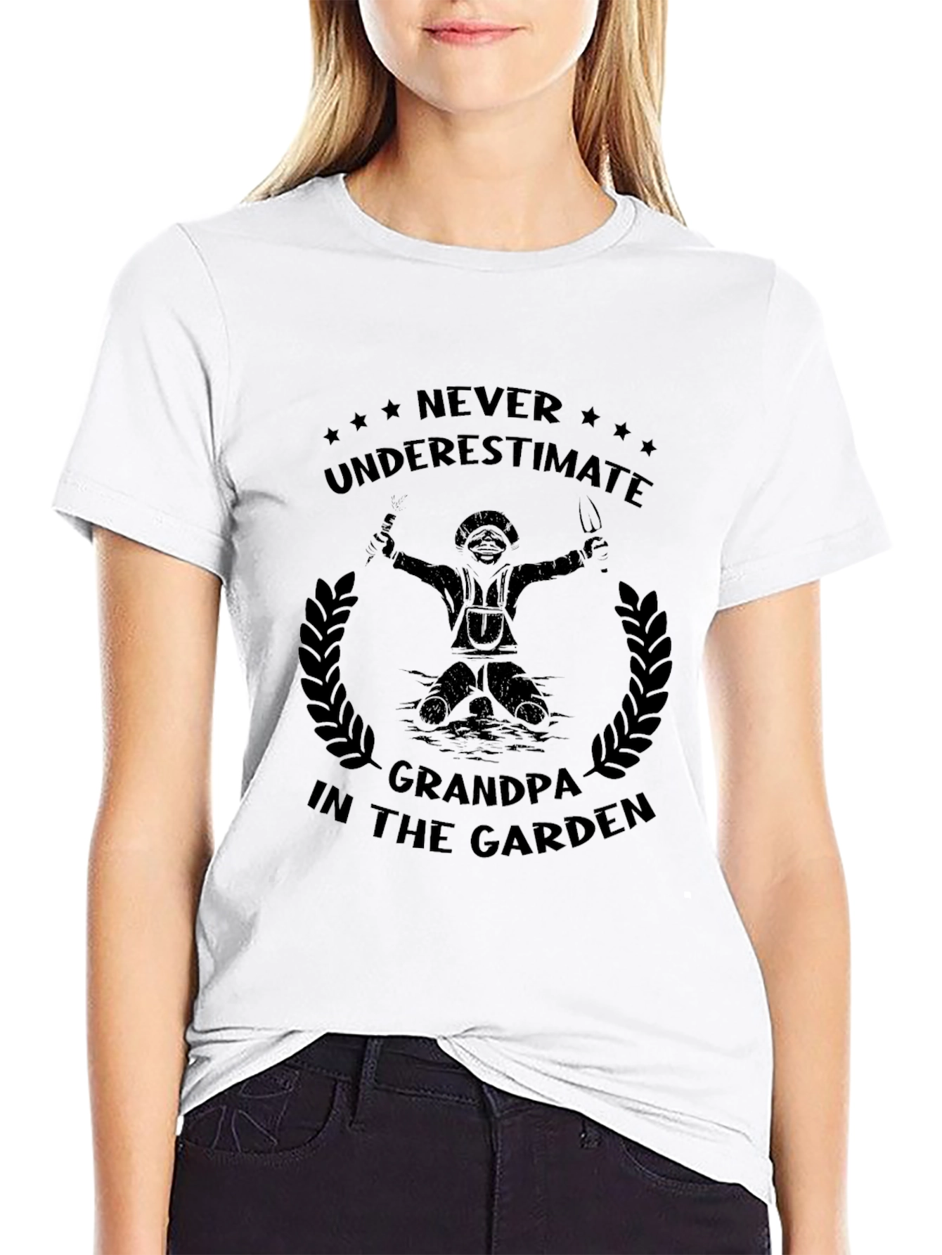 Grandpa in the Garden Black T-Shirt