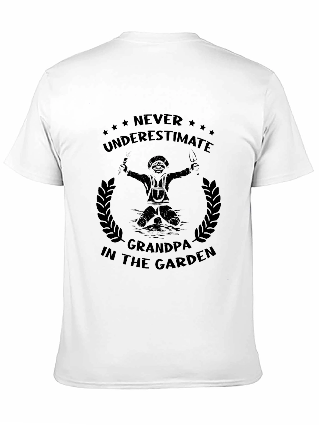 Grandpa in the Garden Black T-Shirt