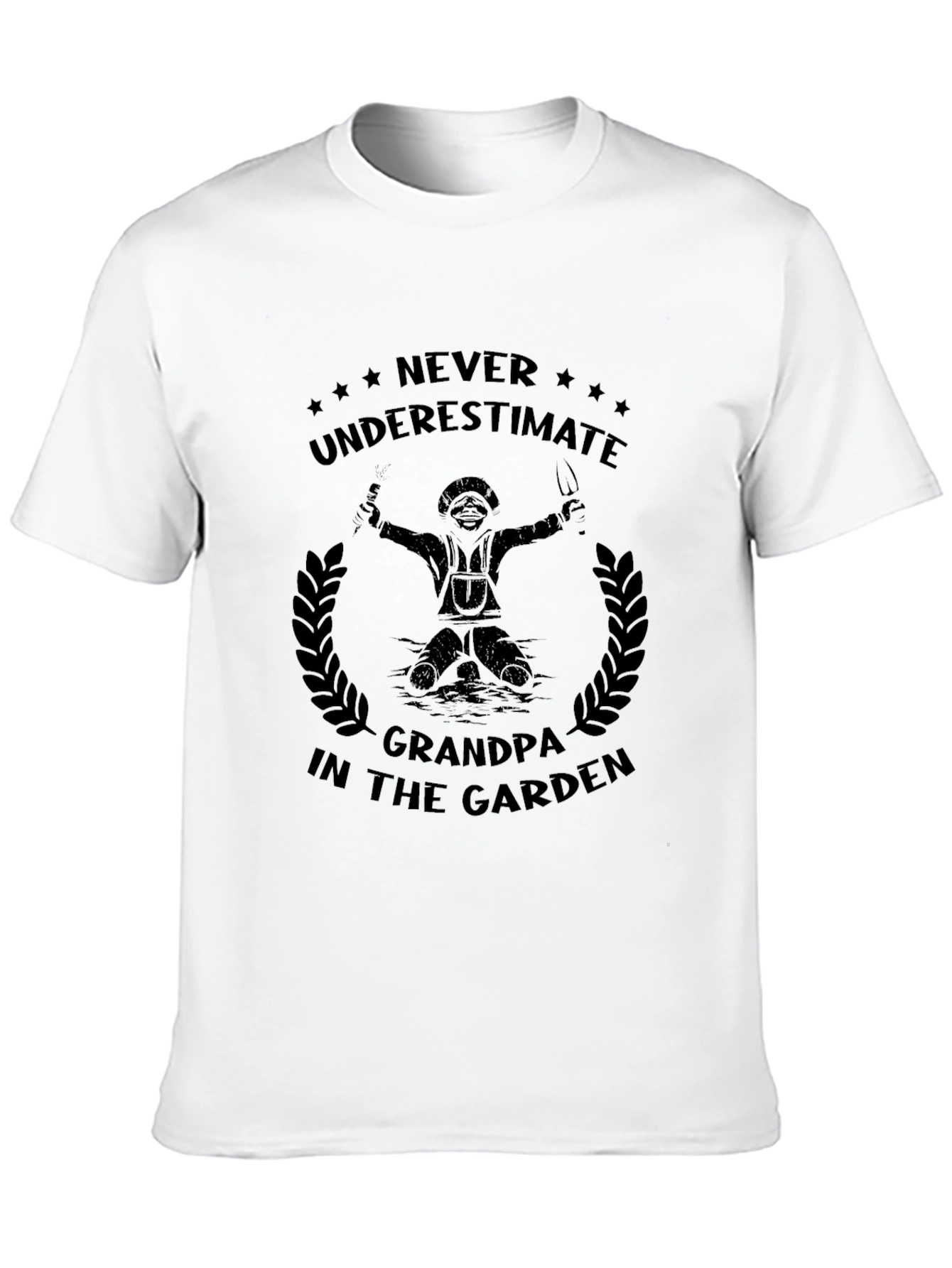 Grandpa in the Garden Black T-Shirt