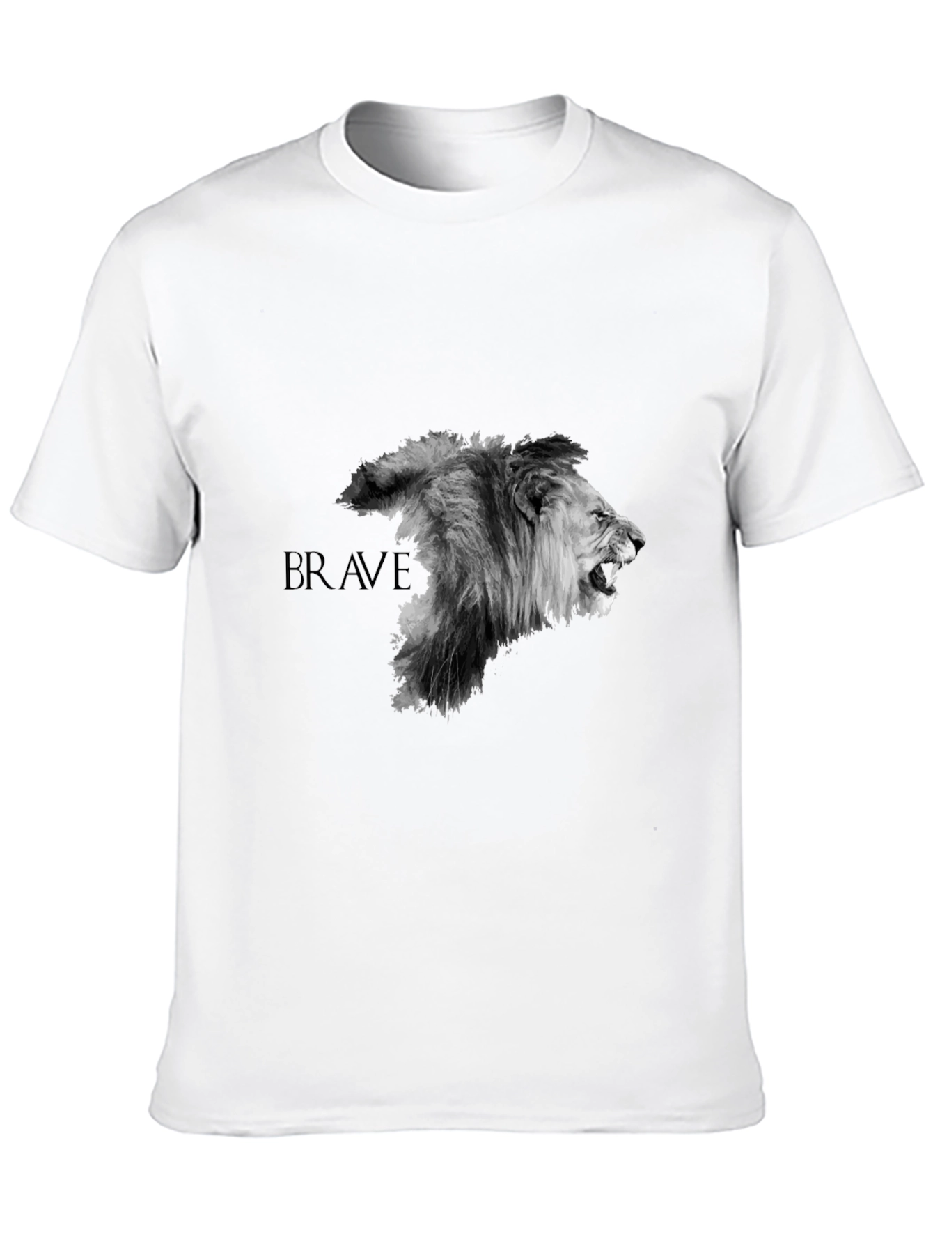 Brave Lion Graphic T-Shirt - Black