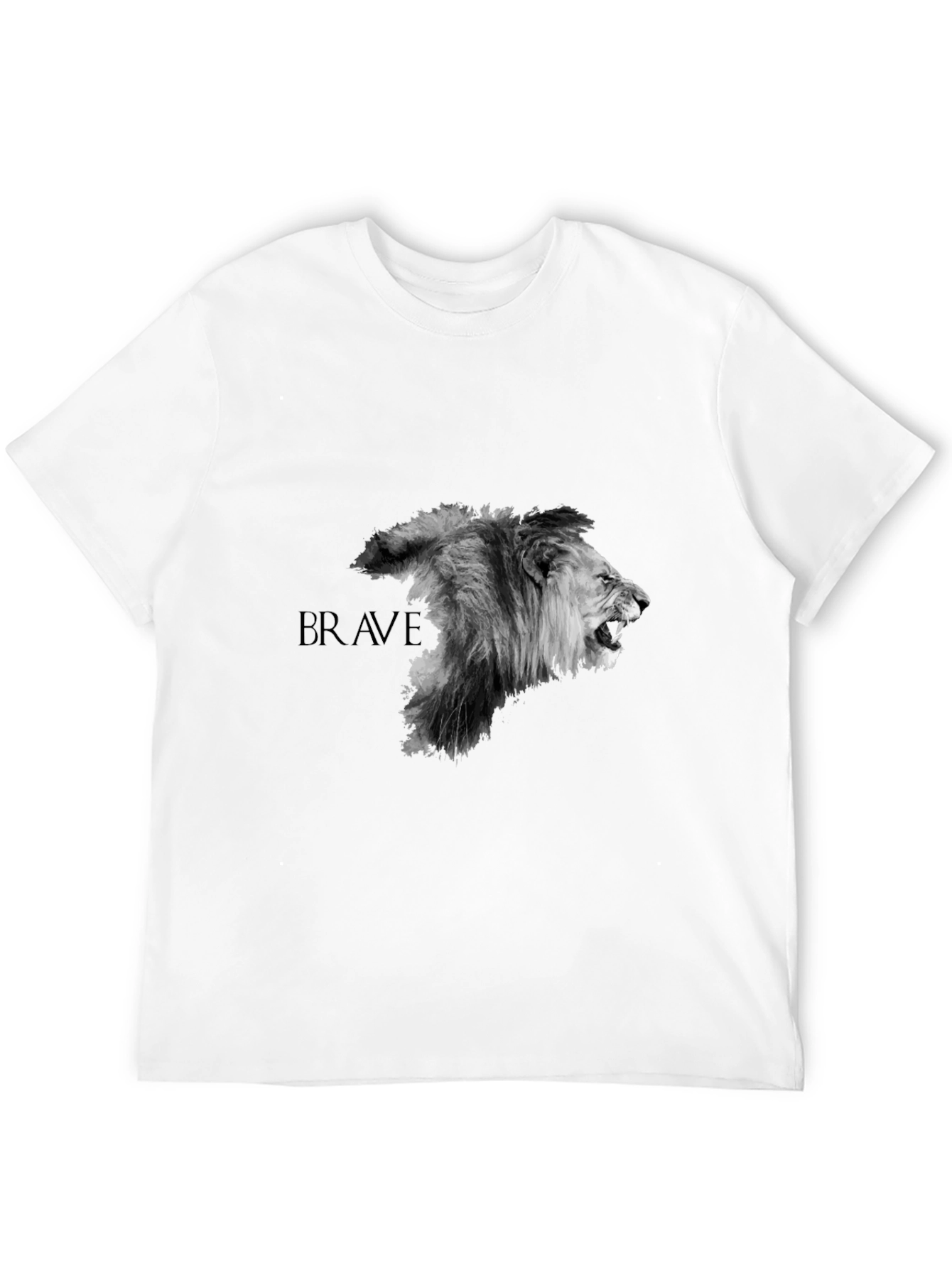 Brave Lion Graphic T-Shirt - Black