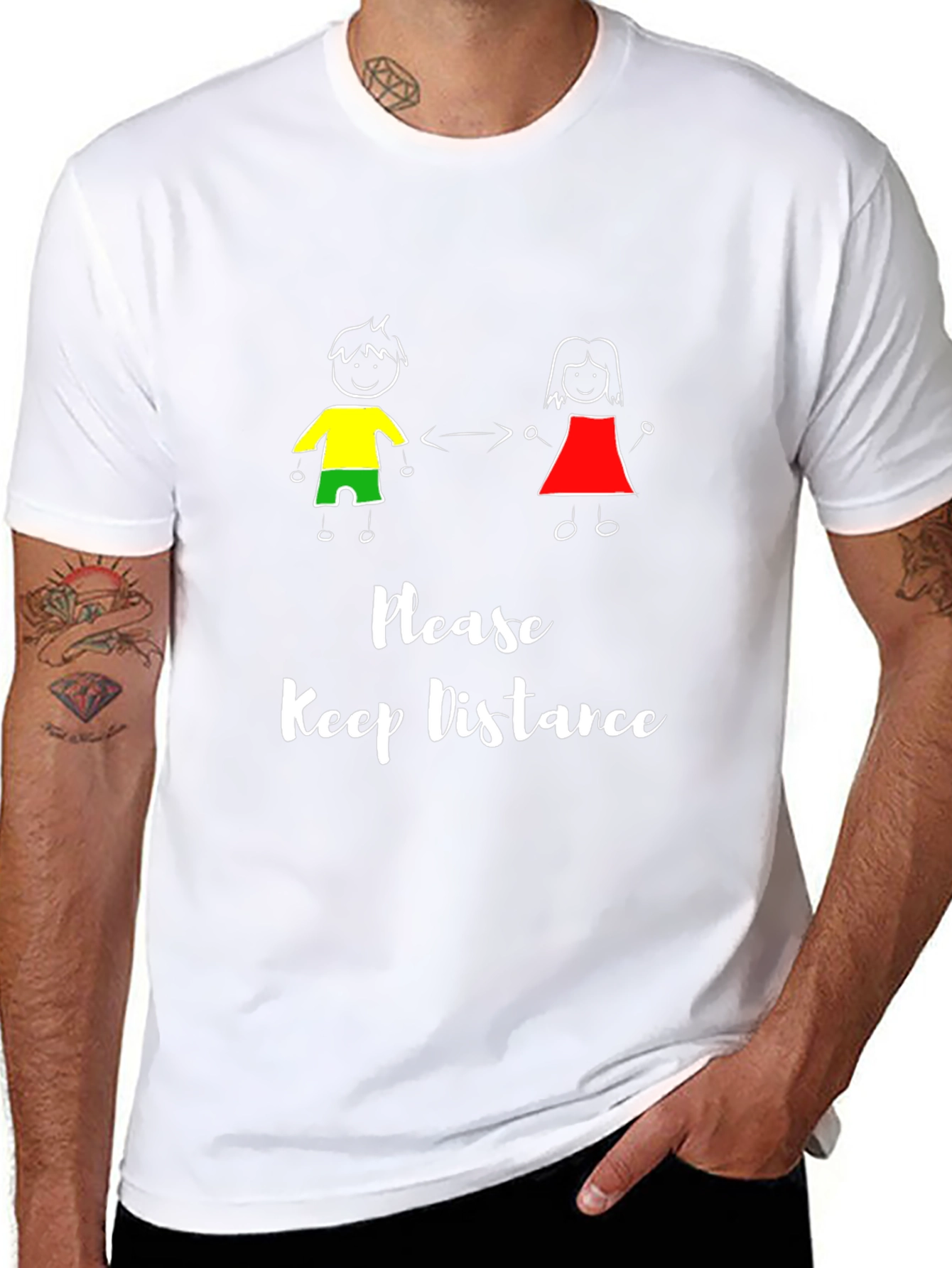 Social Distance T-Shirt: Please Keep Distance Graphic Tee