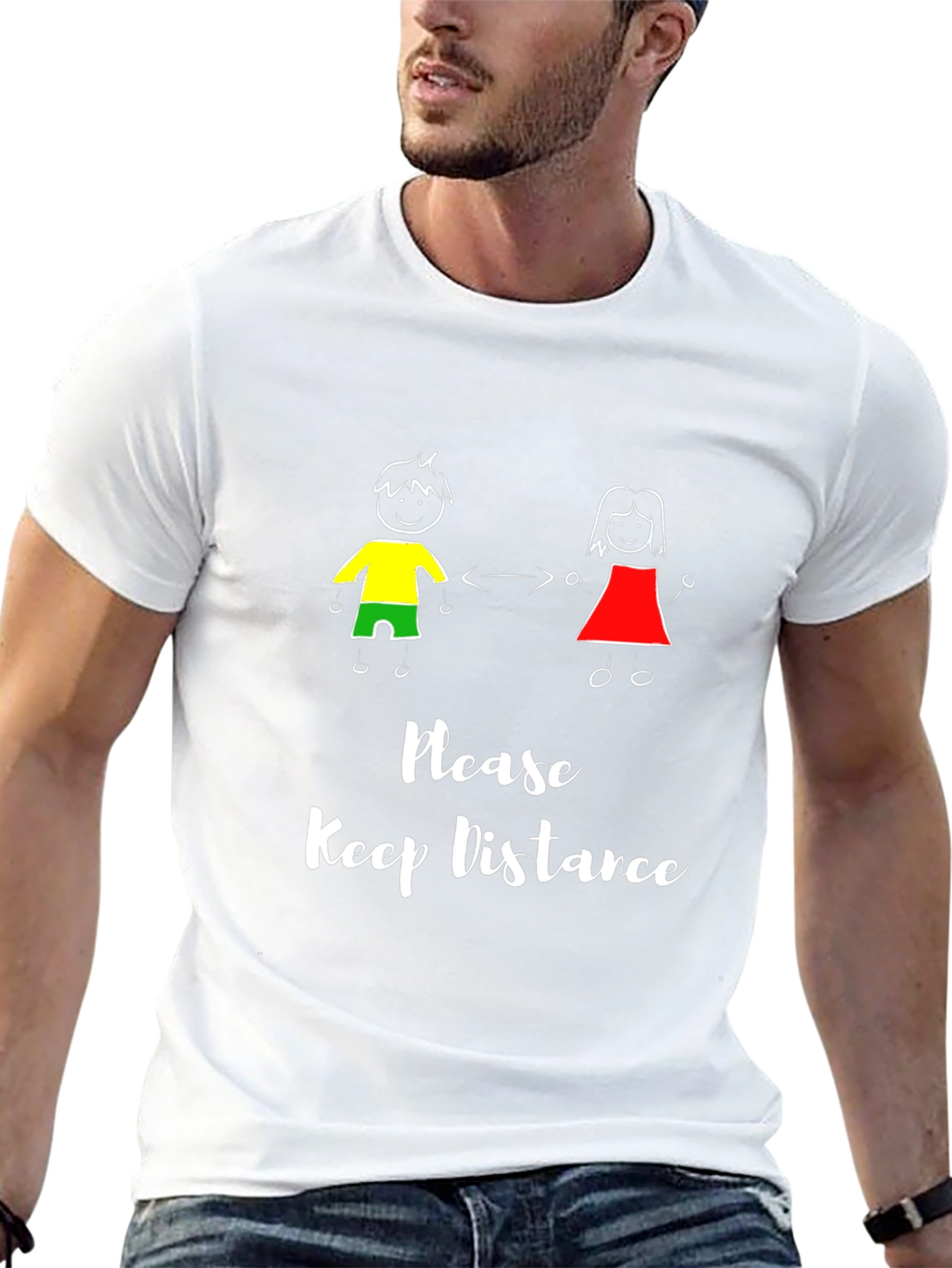 Social Distance T-Shirt: Please Keep Distance Graphic Tee