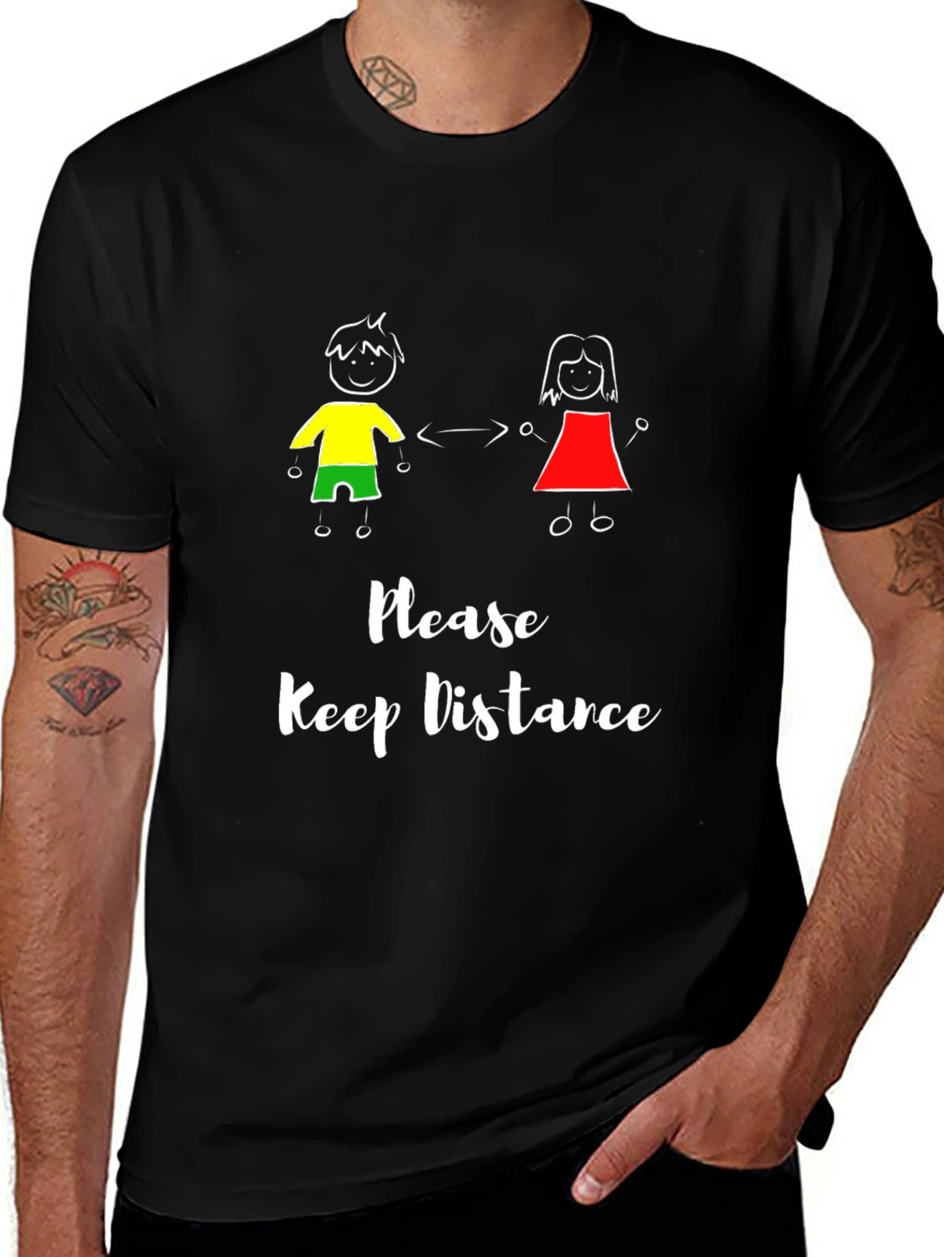 Social Distance T-Shirt: Please Keep Distance Graphic Tee