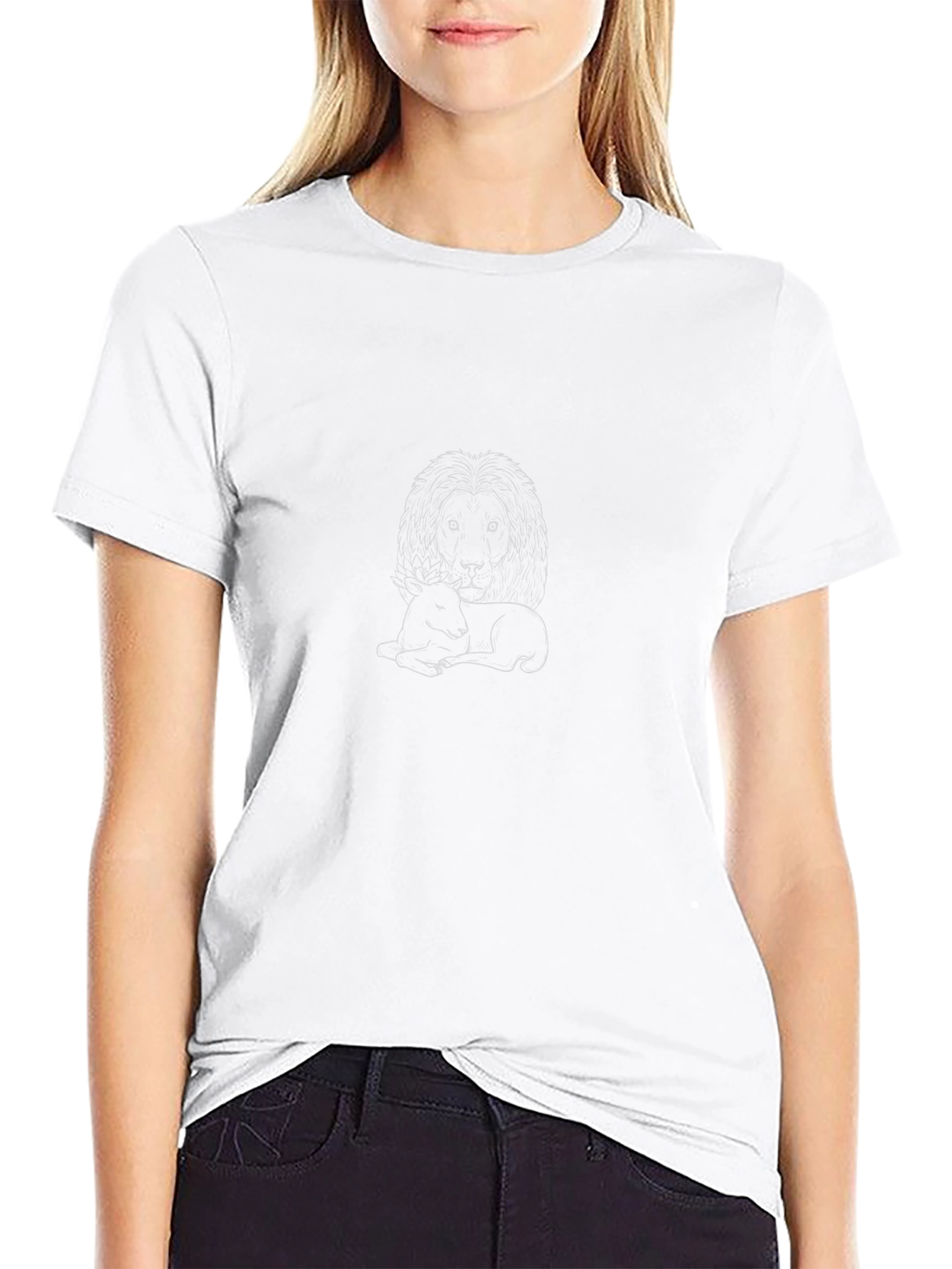 Lion and Lamb Black Graphic Tee