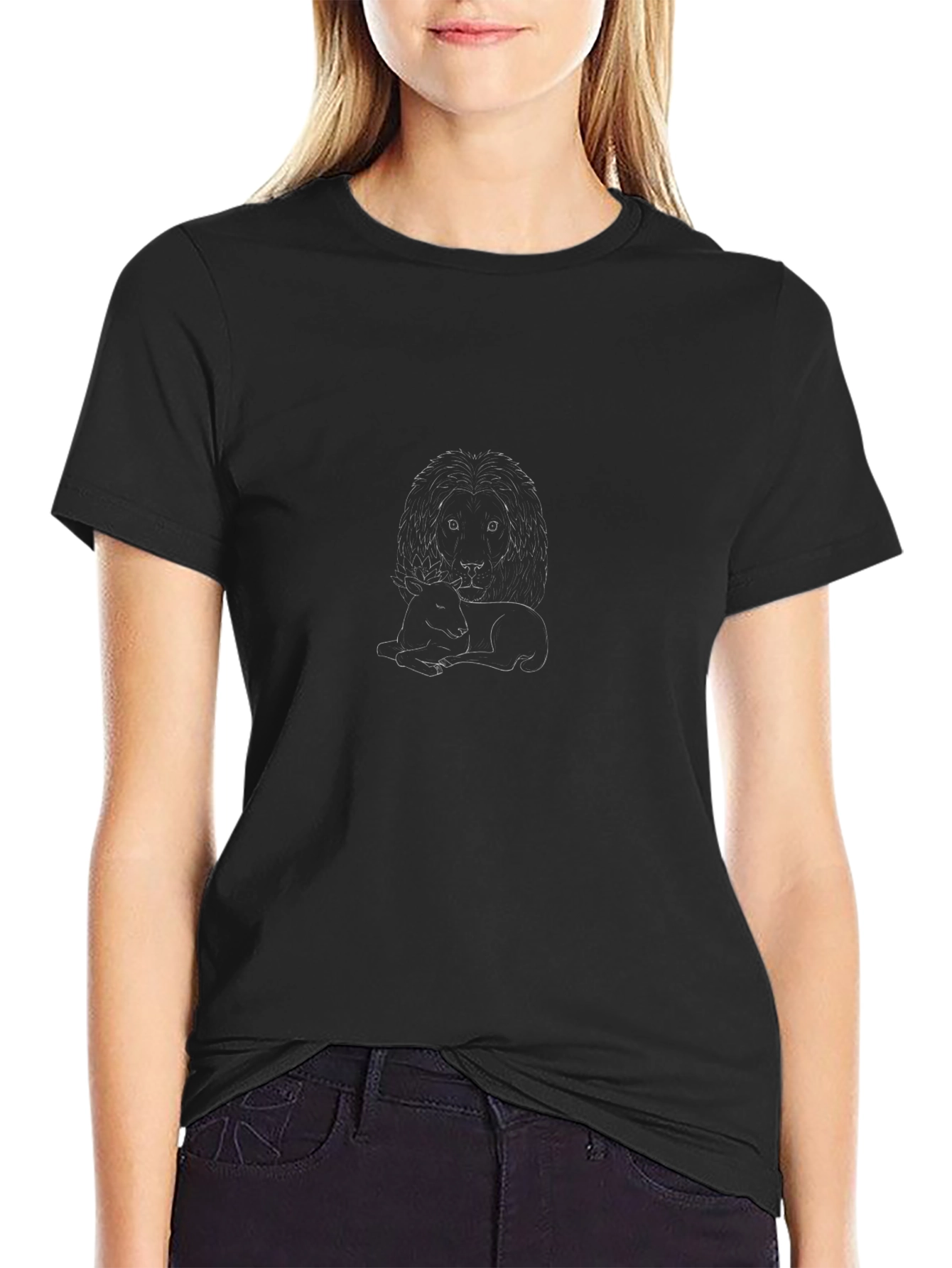 Lion and Lamb Black Graphic Tee