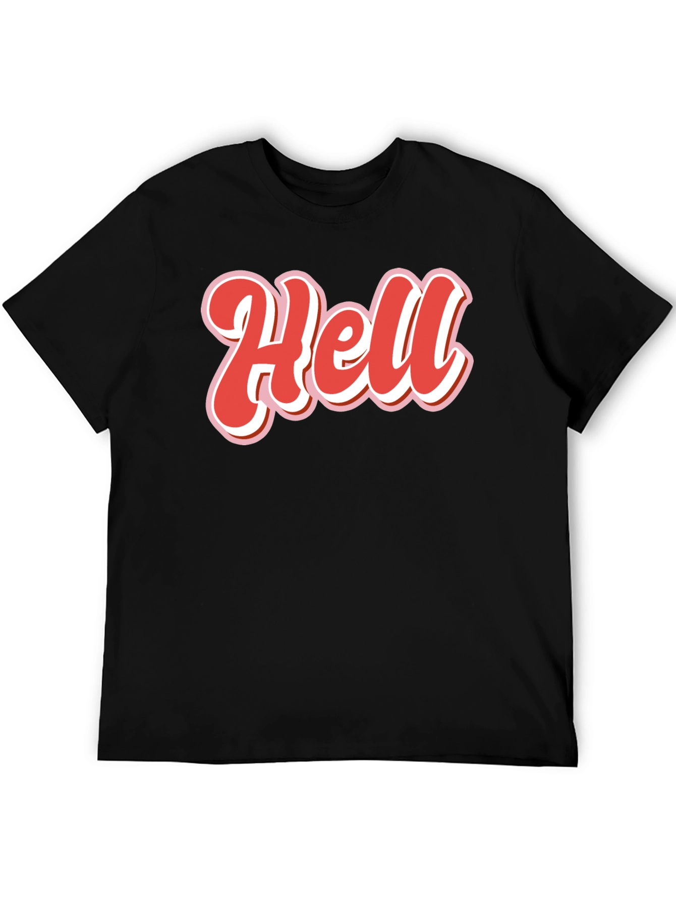 Retro Hell Graphic Tee - Black Cotton Blend Shirt
