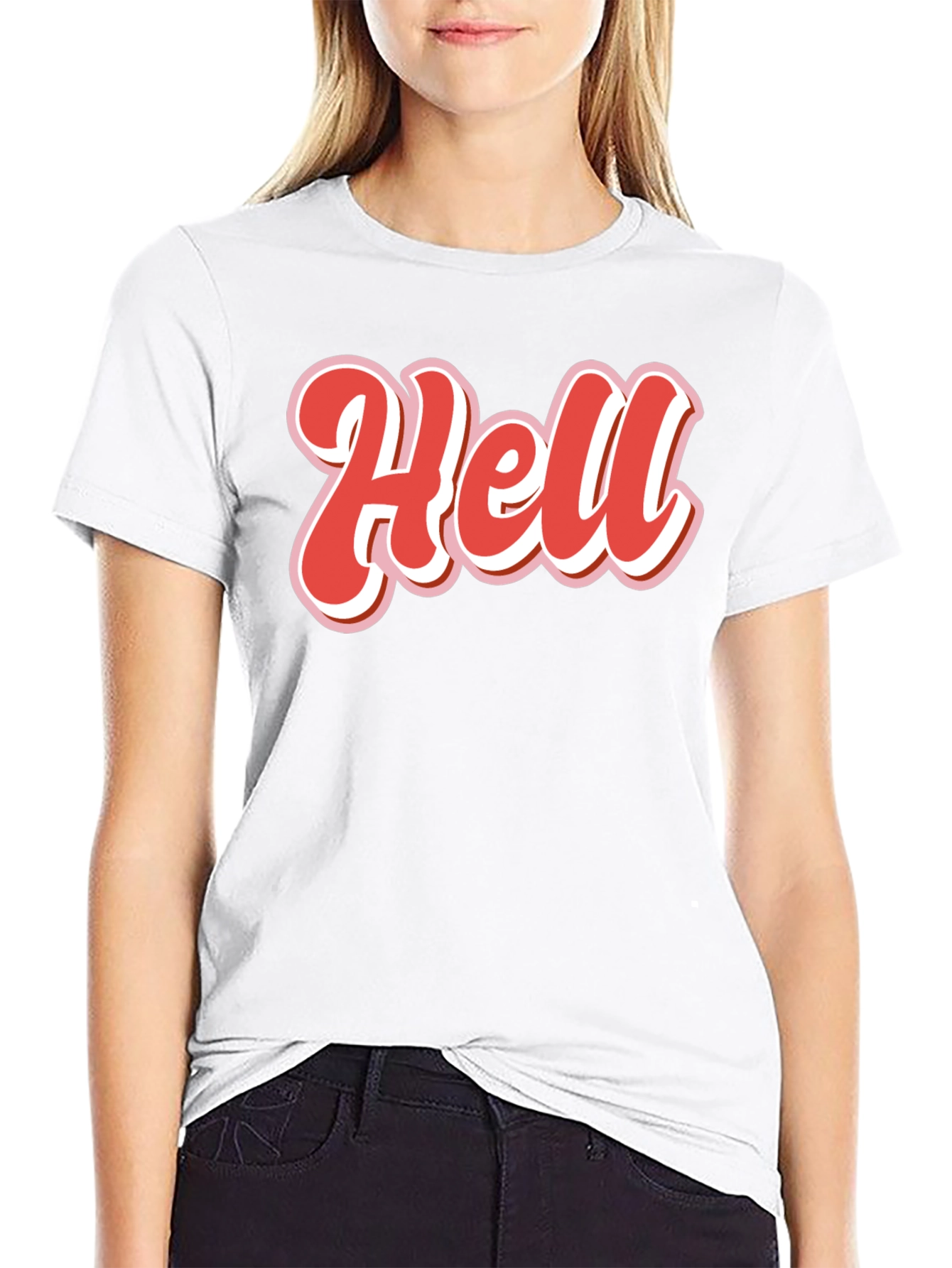 Retro Hell Graphic Tee - Black Cotton Blend Shirt