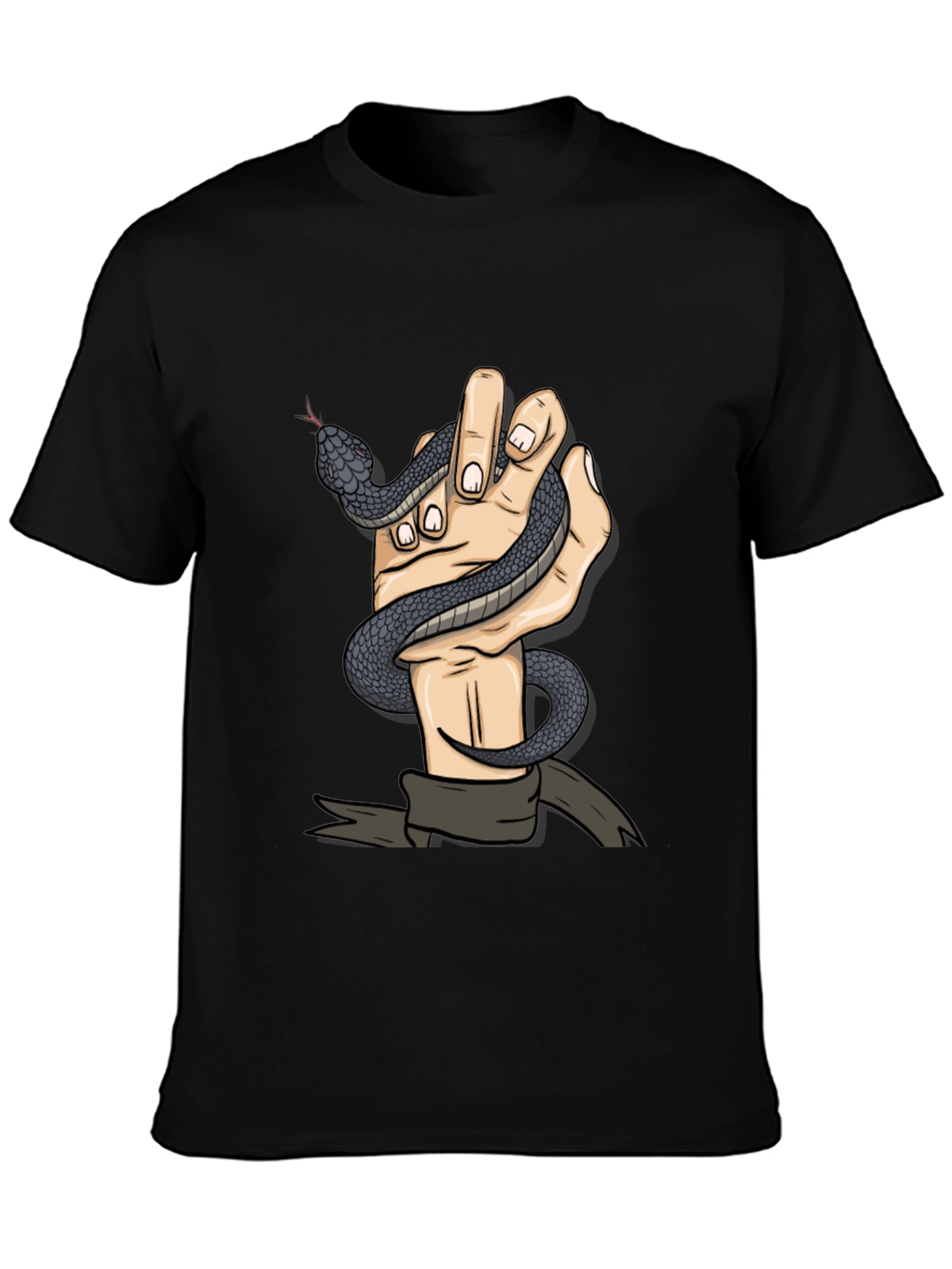 Snake Hand Graphic Tee - Mens Black T-Shirt