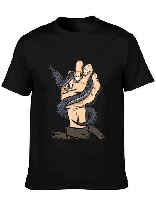 Snake Hand Graphic Tee - Mens Black T-Shirt