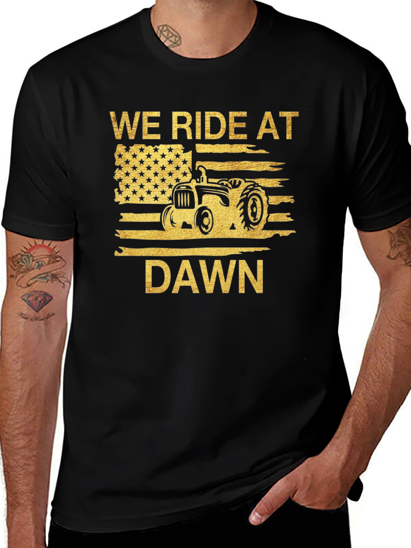 We Ride at Dawn Black T-Shirt