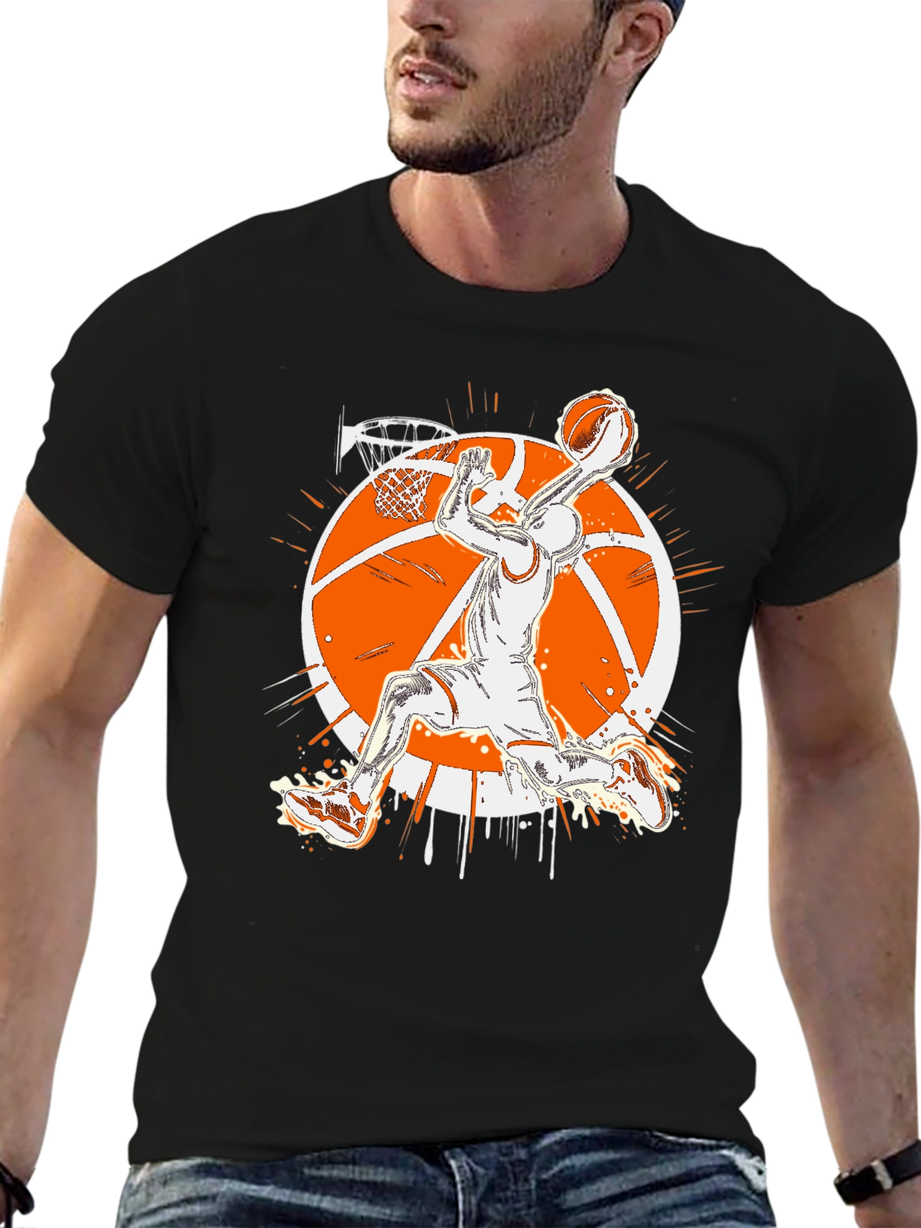 Black Basketball Graphic T-Shirt