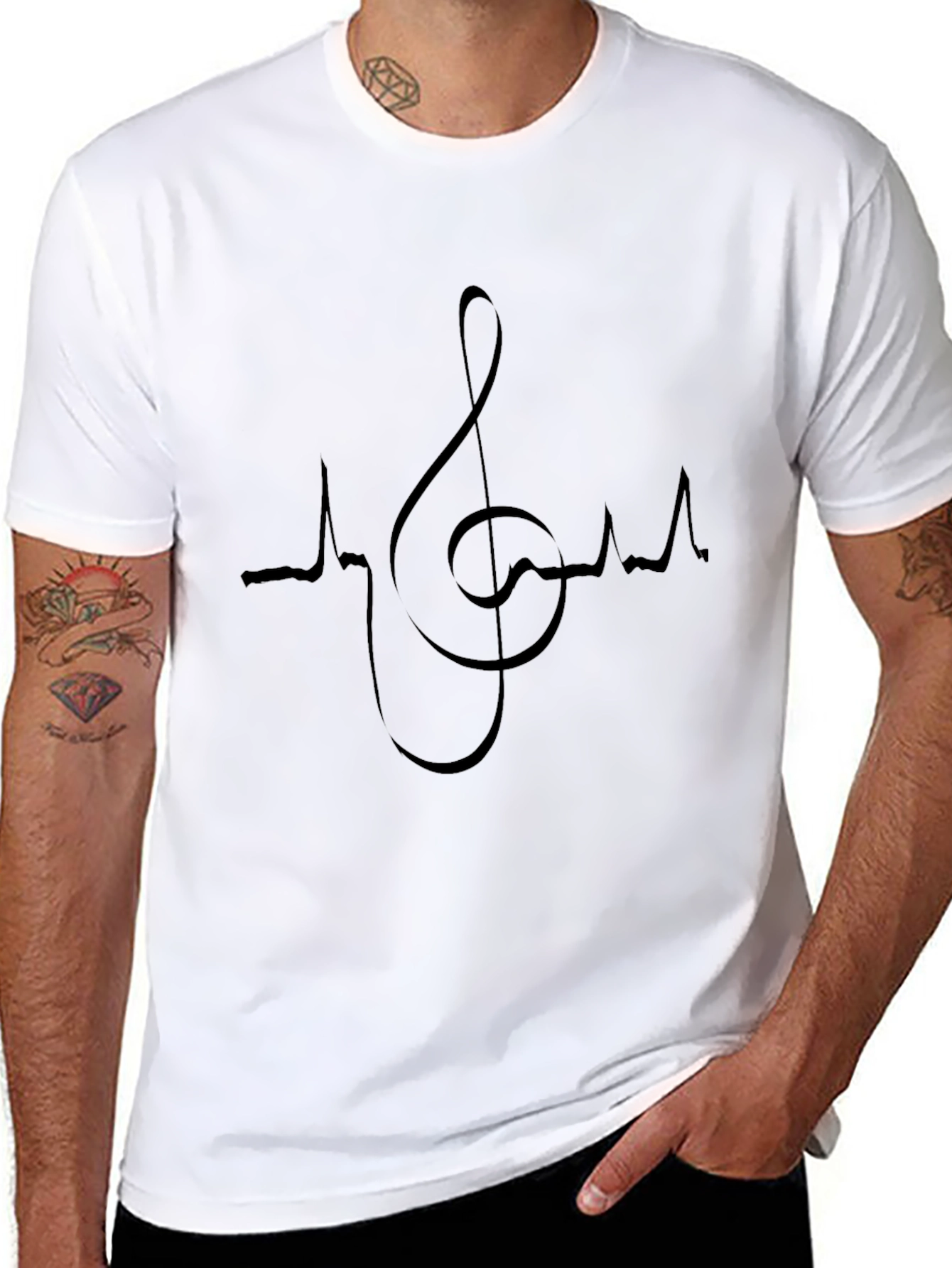 Musical Heartbeat T-Shirt - Black