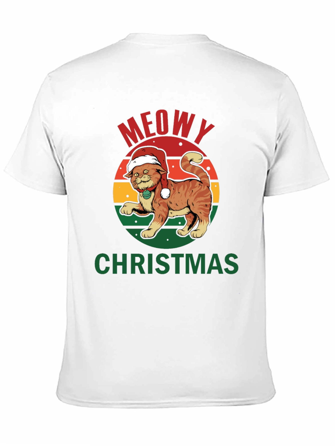 Meowy Christmas Cat T-Shirt - Holiday Apparel