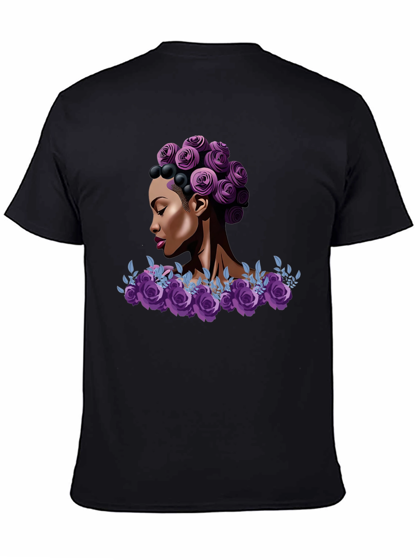 Floral Queen Graphic Tee - Stylish Black T-Shirt