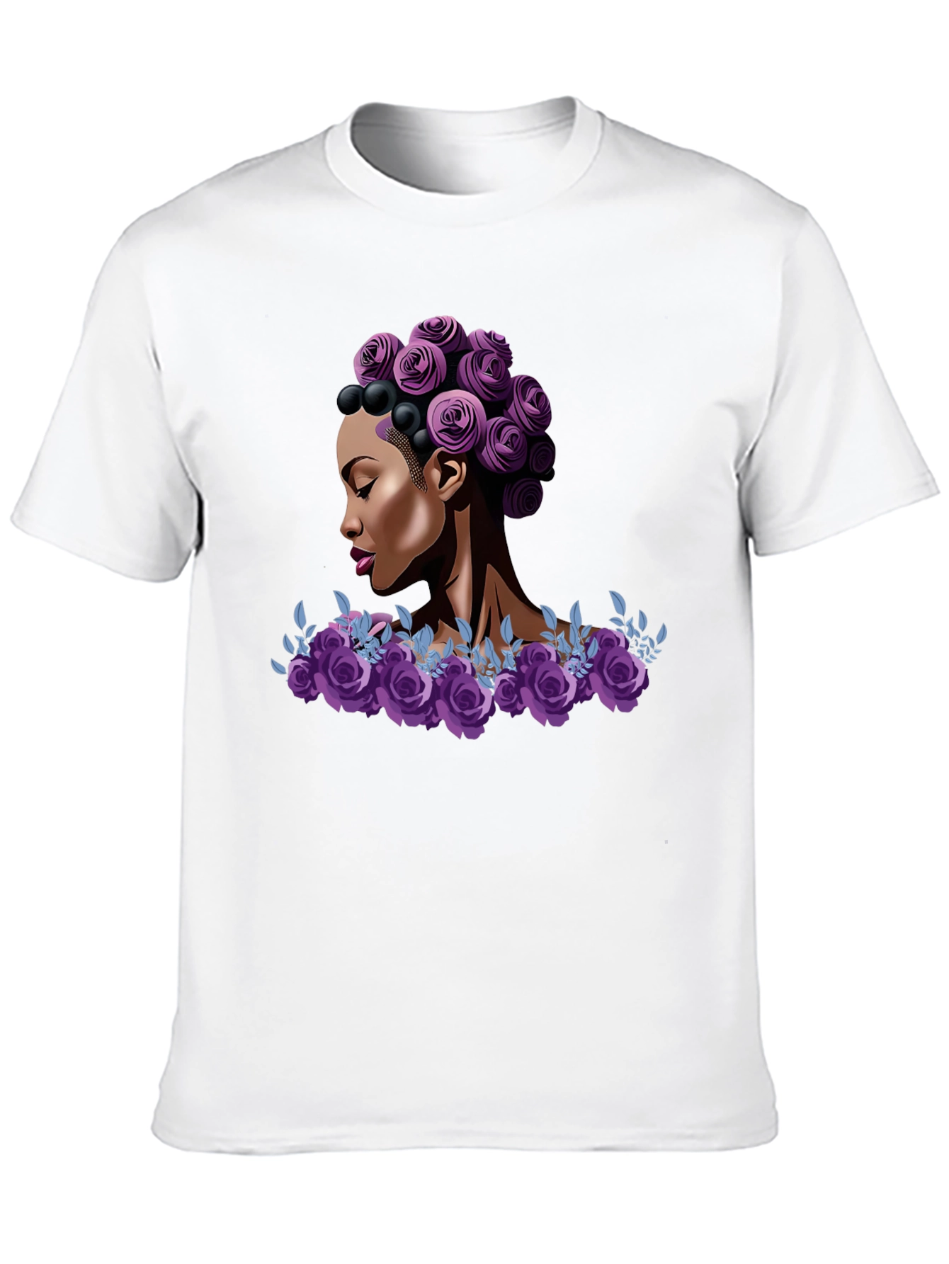 Floral Queen Graphic Tee - Stylish Black T-Shirt