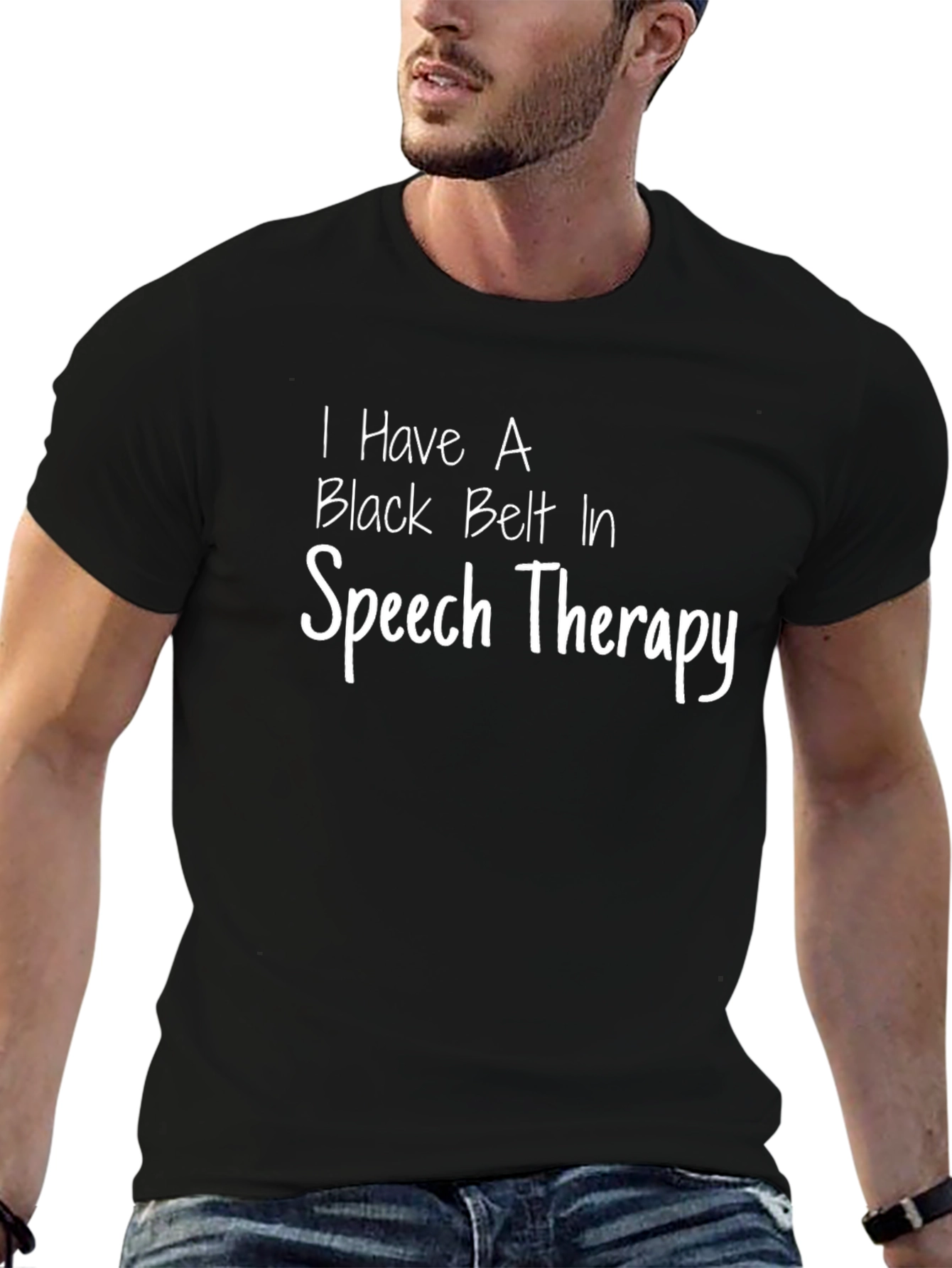 Black Belt Speech Therapy Graphic Tee - Black