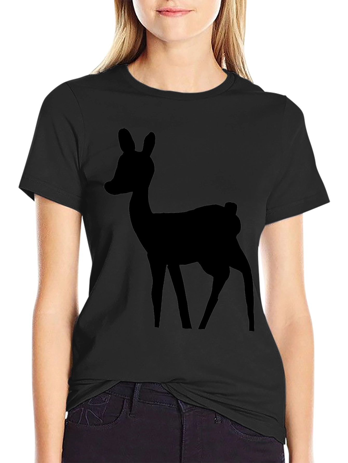 Black Deer Silhouette Graphic Tee