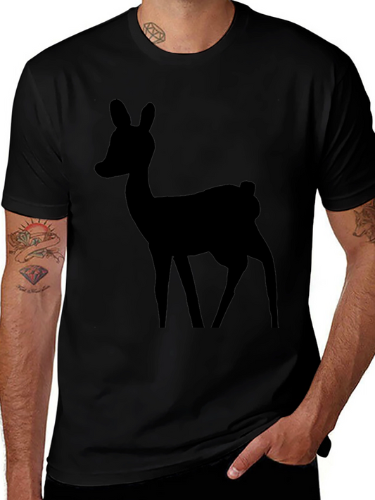 Black Deer Silhouette Graphic Tee