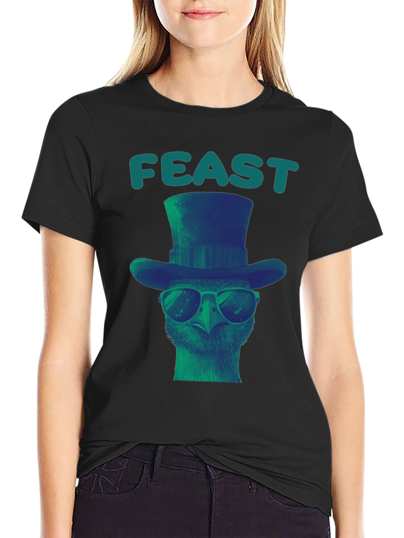 Feast Ostrich T-Shirt - Cool Bird Graphic Tee