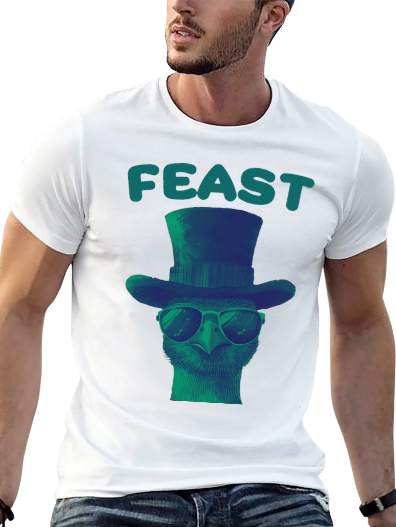 Feast Ostrich T-Shirt - Cool Bird Graphic Tee