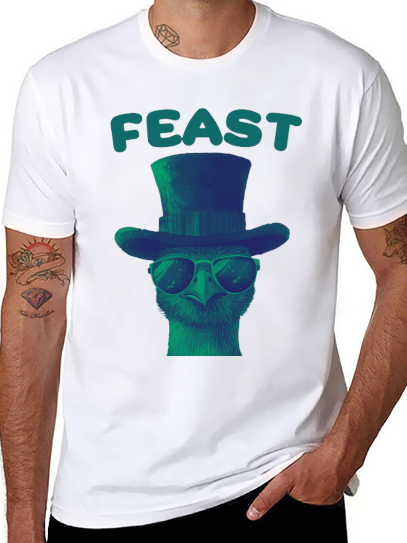 Feast Ostrich T-Shirt - Cool Bird Graphic Tee