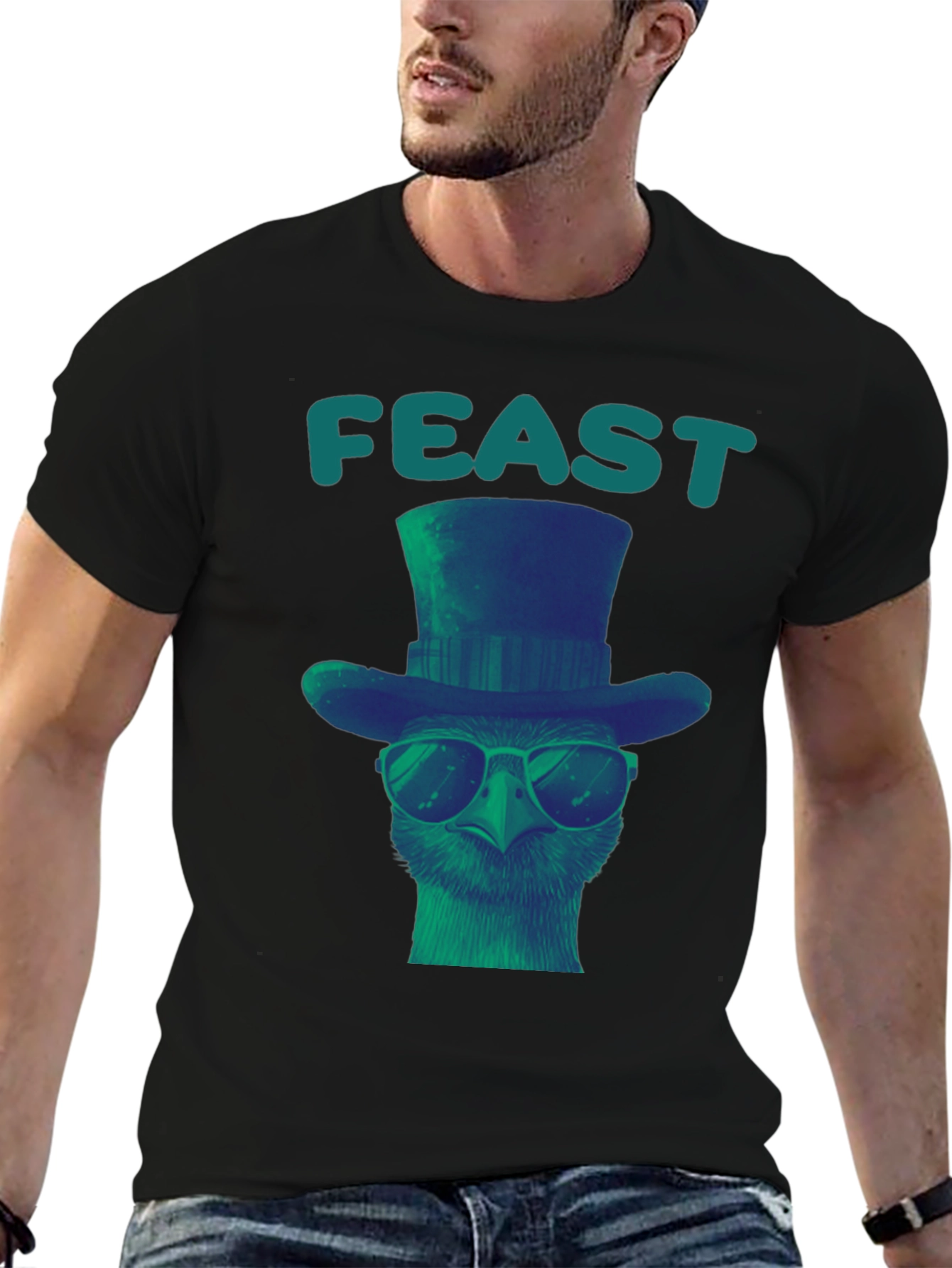 Feast Ostrich T-Shirt - Cool Bird Graphic Tee