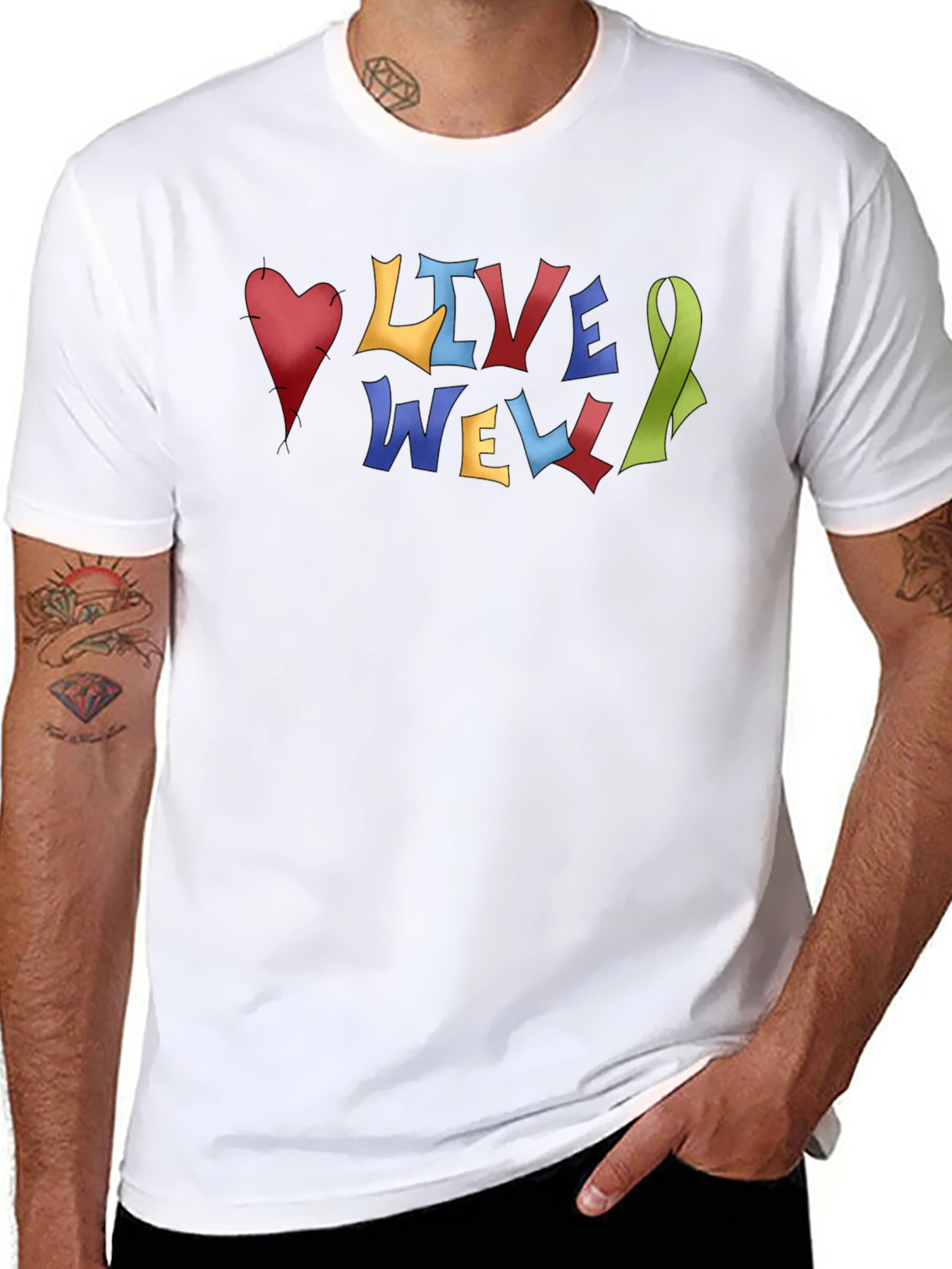 Live Well Graphic T-Shirt - Positive Message