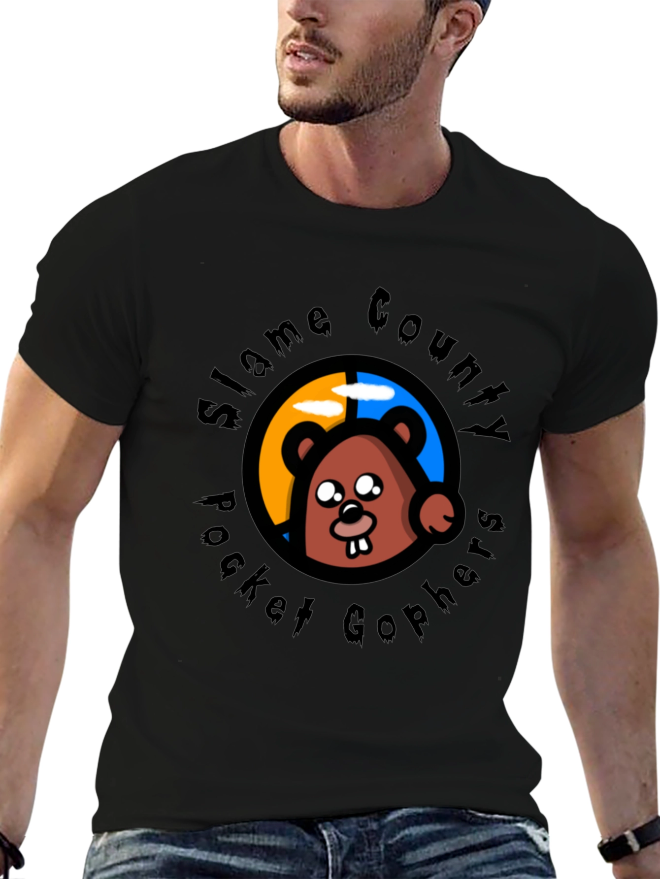 Slame County Pocket Gophers Black T-Shirt