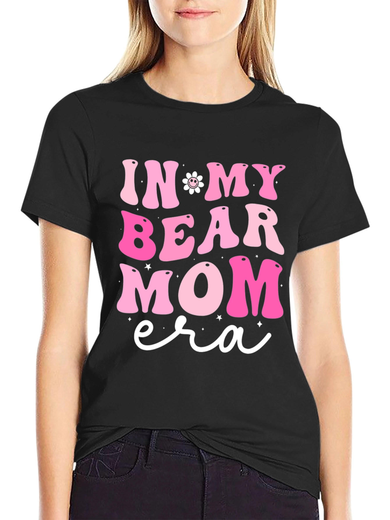 In My Bear Mom Era Black Graphic Tee