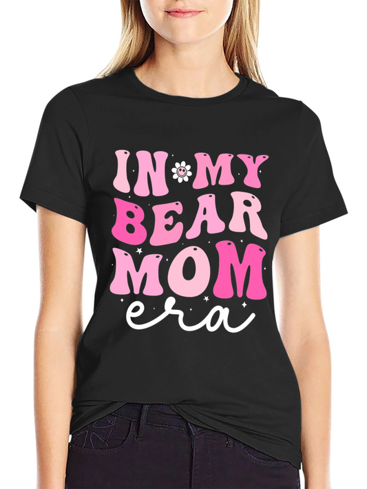 In My Bear Mom Era Black Graphic Tee