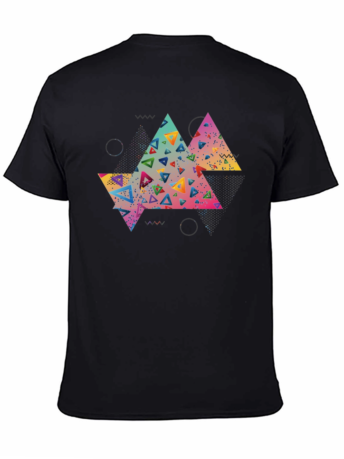 Abstract Triangle Graphic Tee - Black