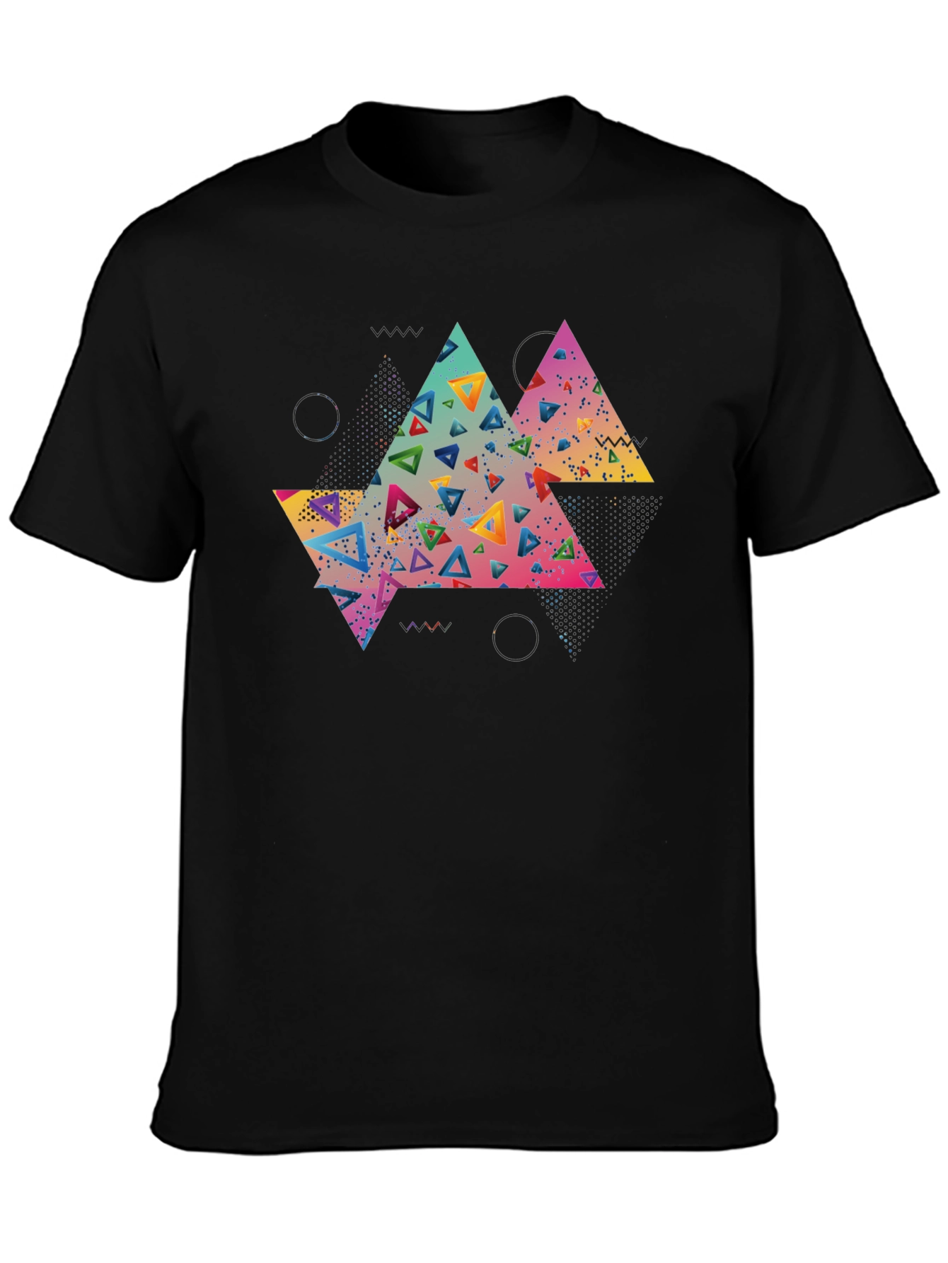 Abstract Triangle Graphic Tee - Black