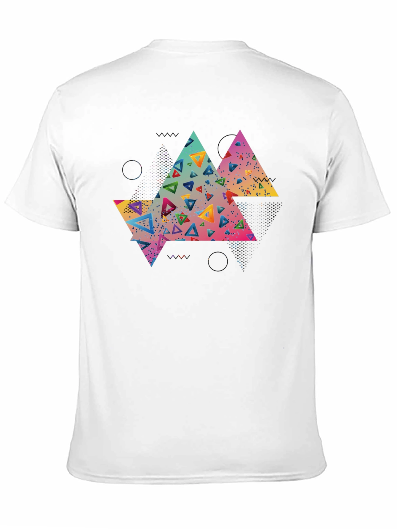 Abstract Triangle Graphic Tee - Black